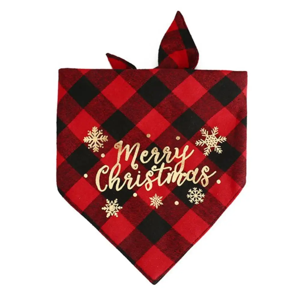 Dog Bandana. Christmas Classic Buffalo Plaid Printing Dog Bandana. Pets Scarf Triangle Bibs Kerchief Dandana Costume Accessories for Small Medium Large Dogs Cats Pets