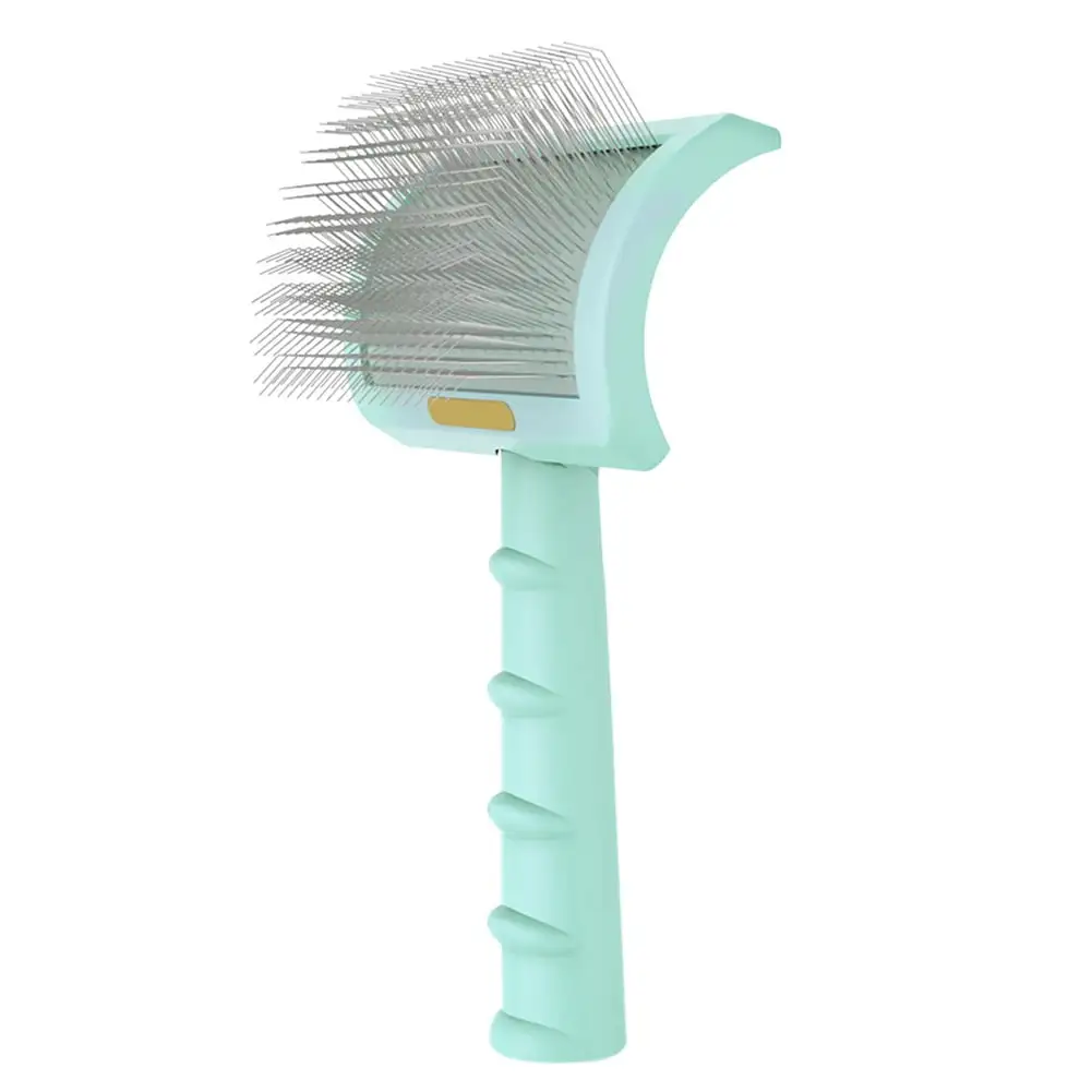 Dog Brush for Grooming and Shedding Long Steel Needle Pet Comb Curved Slicker Brush for Long & Short Haired Dogs. Cats Green