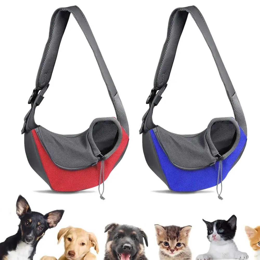 Dog Carrier Sling. Portable Travel Pet Puppy Carrier Bag. Breathable Mesh Pet Sling Carrier for Dogs Cats Puppy with Non-Slip Shoulder Strap