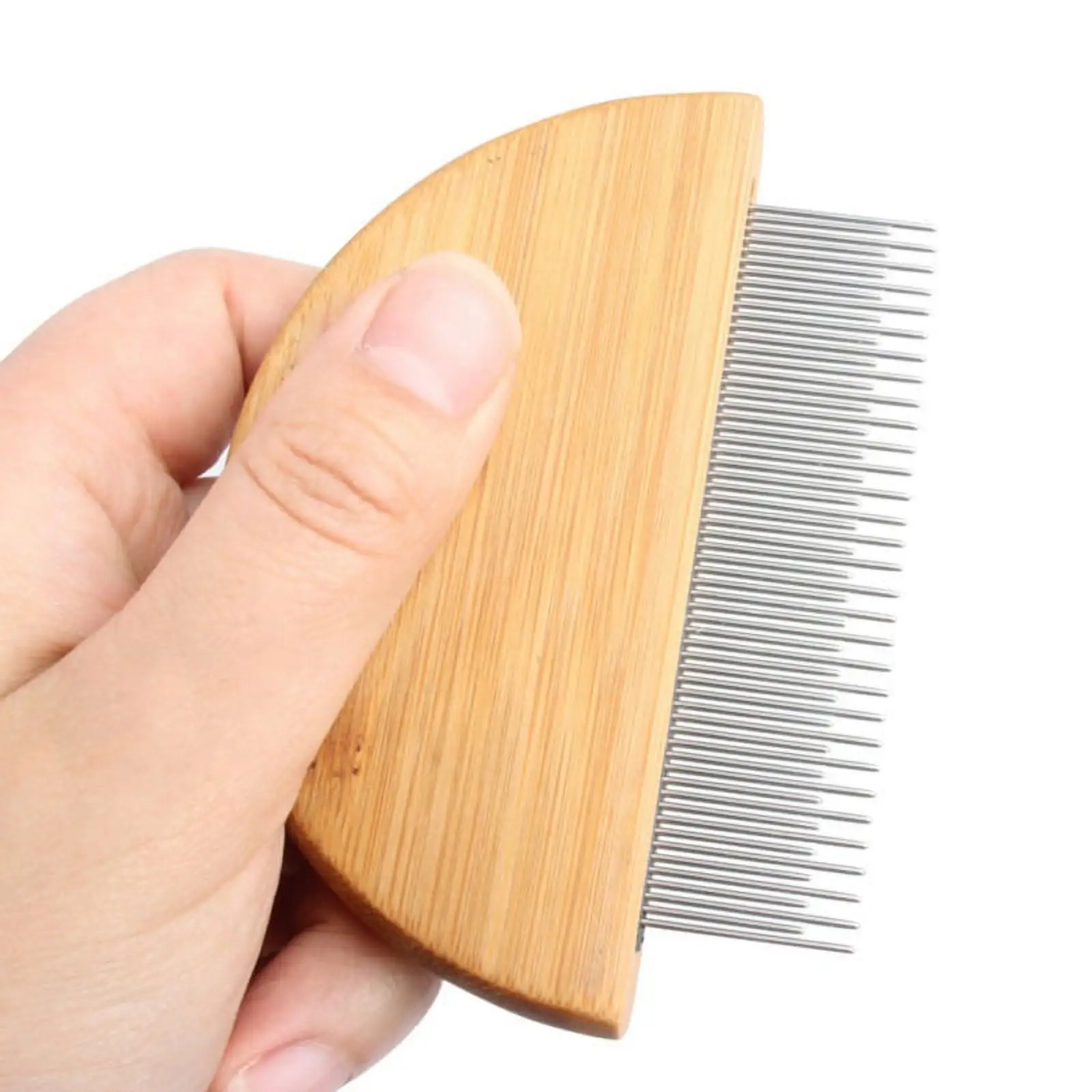 Dog/Cats Hair Removal Comb. Cleaning Beauty Wooden Comb Flea Comb Grooming Brush Stainless Steel Cats Combs. Non-slip Brushes For Dogs Cats Cleaning Supplies