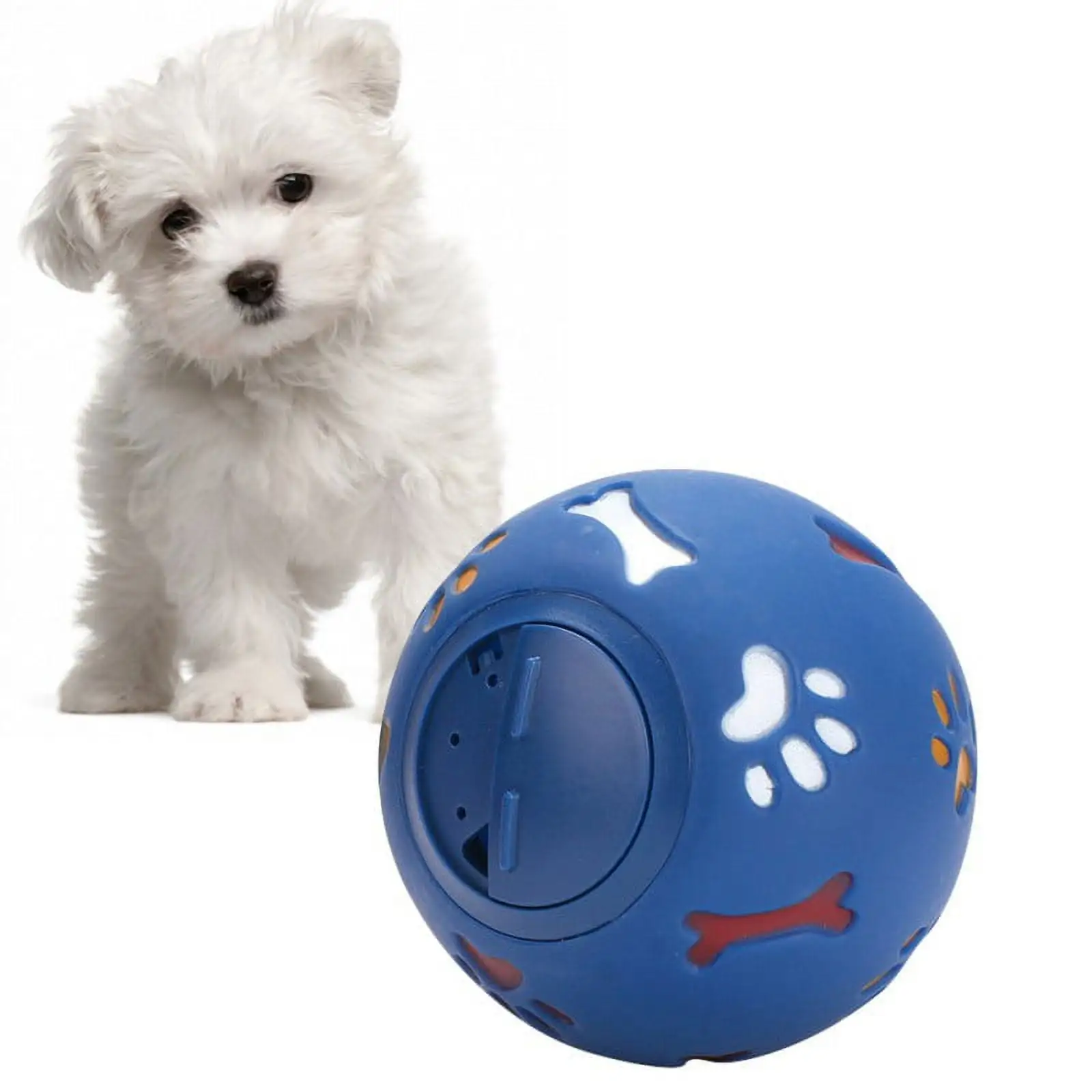 Dog Chew Toys. Dog Leaking Food Ball. 4.3 inch Dog Teething Toys Balls. Dog IQ Puzzle Ball for Puppy Small Large Dog Teeth Cleaning/Chewing/Playing/Training. Dog Treats Dispenser. Non Toxic. S/L. Blue