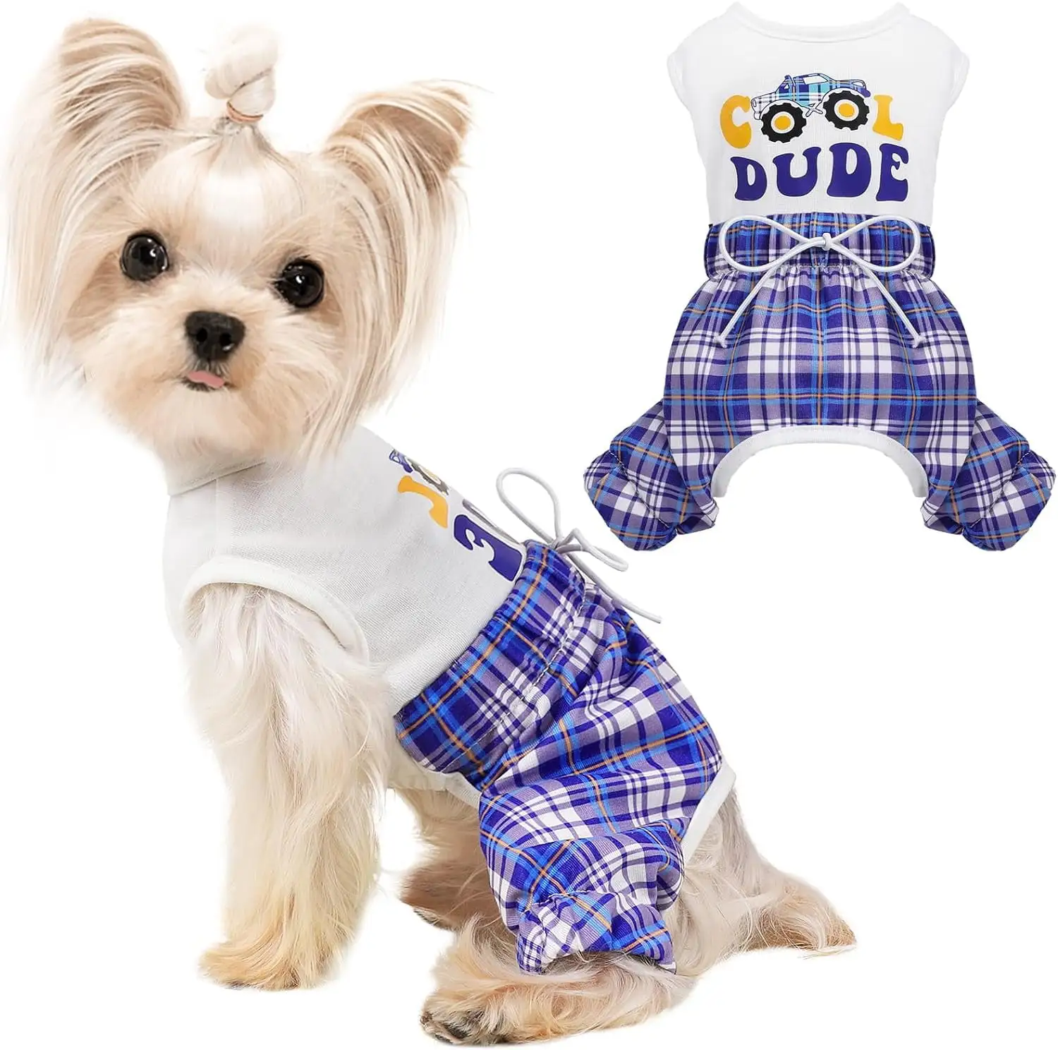 Dog Clothes for Medium Dogs Boy Girl. Dog Pjs Jumpsuit. Soft Material Stretchable Dog Pajamas Onesie. Pet Clothes Dog Costume Apparel