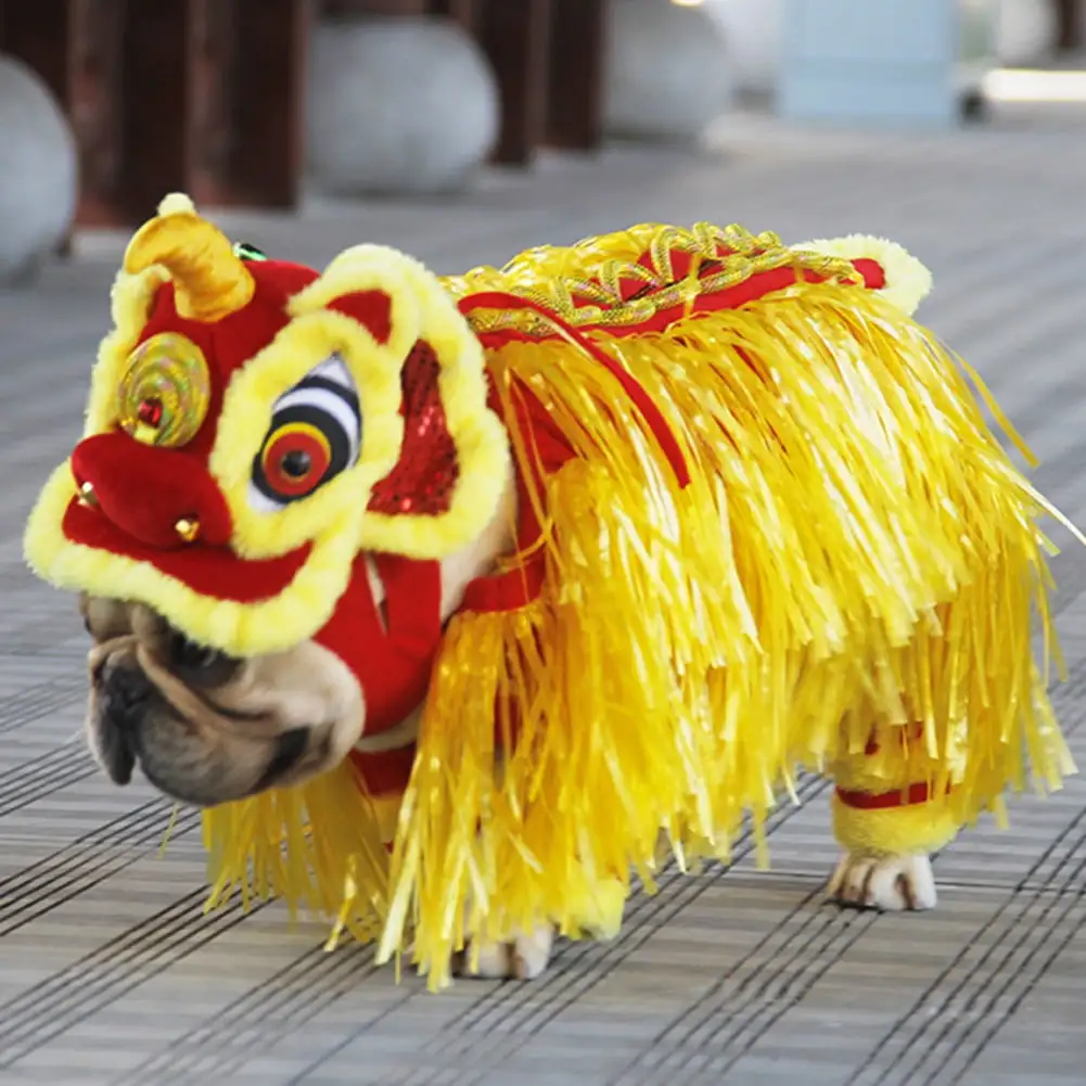 Dog Costume Cute Lion Dance Dog Costume for Dogs Pet Costume Lion Dance Dragon Dance Clothing Great for Halloween. Christmas and Cosplay. Medium