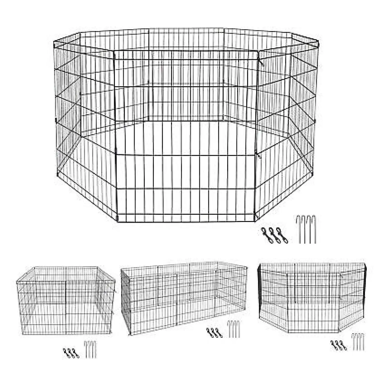 Dog Crate Kennel Folding Metal Pet Cage 2 Door With Tray Pan 24303642