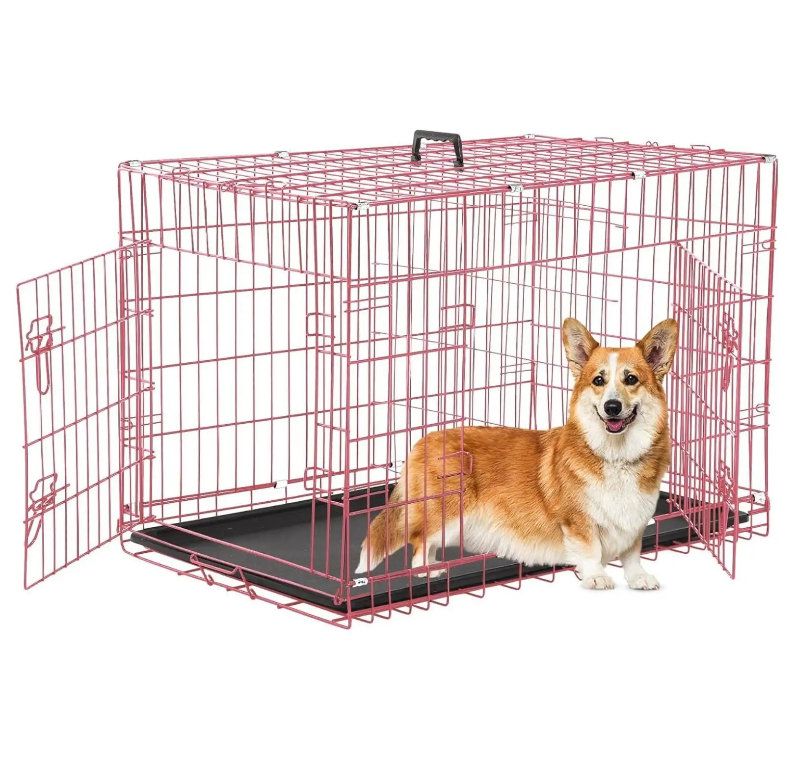 Dog Crates for Medium Dogs 36 Inch Dog Kennel Medium Dog Crate Foldable Dog Cage Double Door w/Leak-Proof Tray/Divider. Portable Dog Cage Collapsible Metal Dog Crate Dog Cages for Medium Dogs Indoor