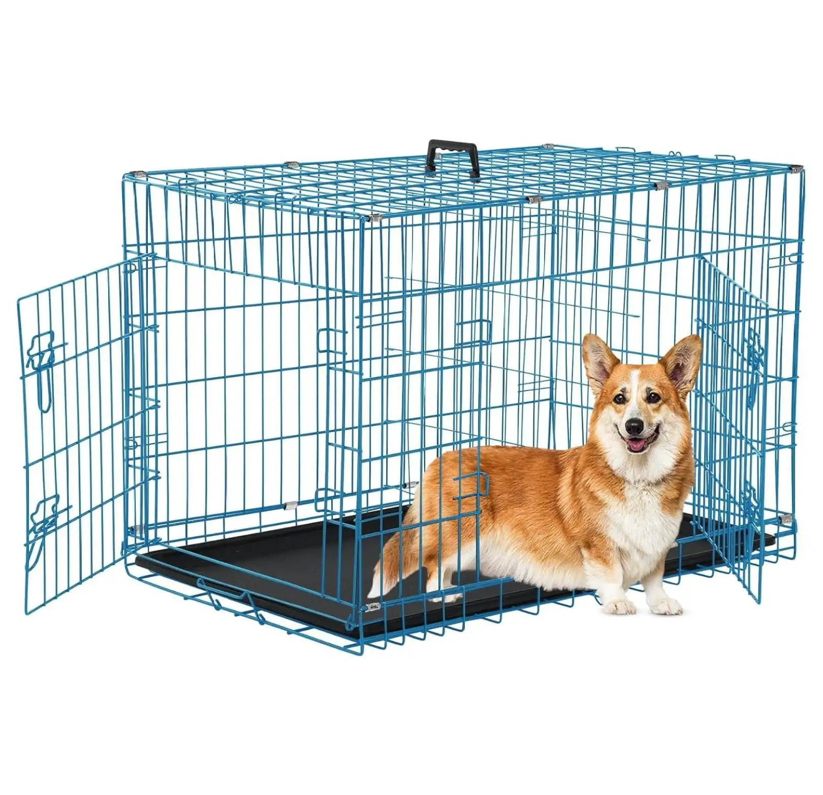 Dog Crates for Medium Dogs 36 Inch Dog Kennel Medium Dog Crate Foldable Dog Cage Double Door w/Leak-Proof Tray/Divider. Portable Dog Cage Collapsible Metal Dog Crate Dog Cages for Medium Dogs Indoor