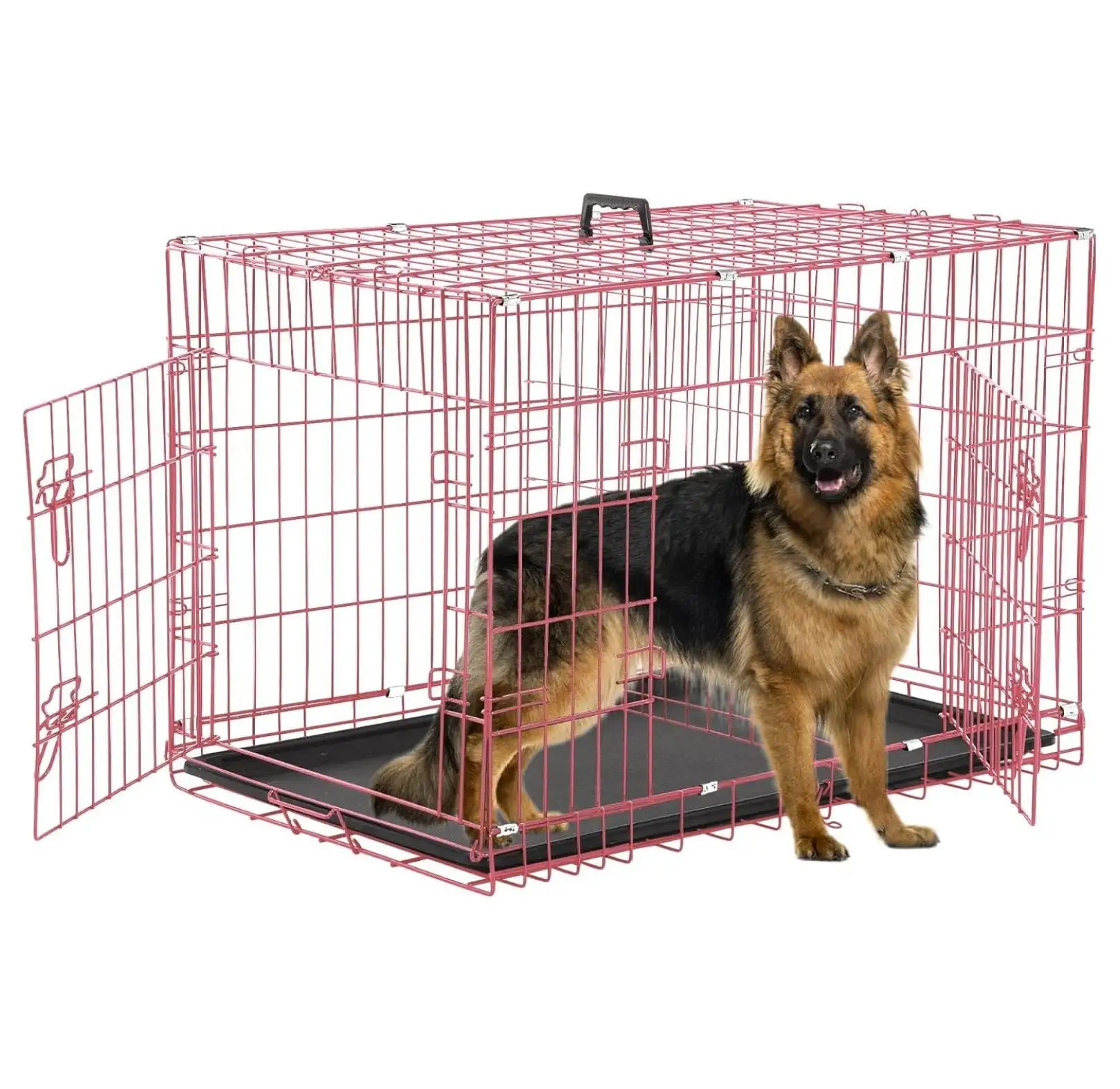 Dog Crates for Medium Dogs 42 Inch Dog Kennel Medium Dog Crate Foldable Dog Cage Double Door w/Leak-Proof Tray/Divider. Portable Dog Cage Collapsible Metal Dog Crate Dog Cages for Medium Dogs Indoor