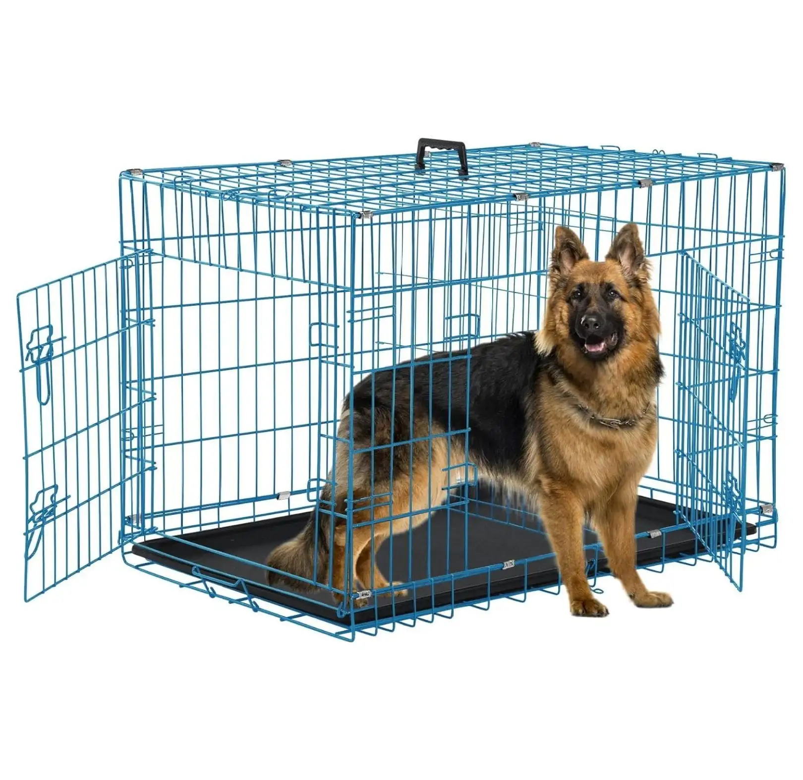 Dog Crates for Medium Dogs 42 Inch Dog Kennel Medium Dog Crate Foldable Dog Cage Double Door w/Leak-Proof Tray/Divider. Portable Dog Cage Collapsible Metal Dog Crate Dog Cages for Medium Dogs Indoor