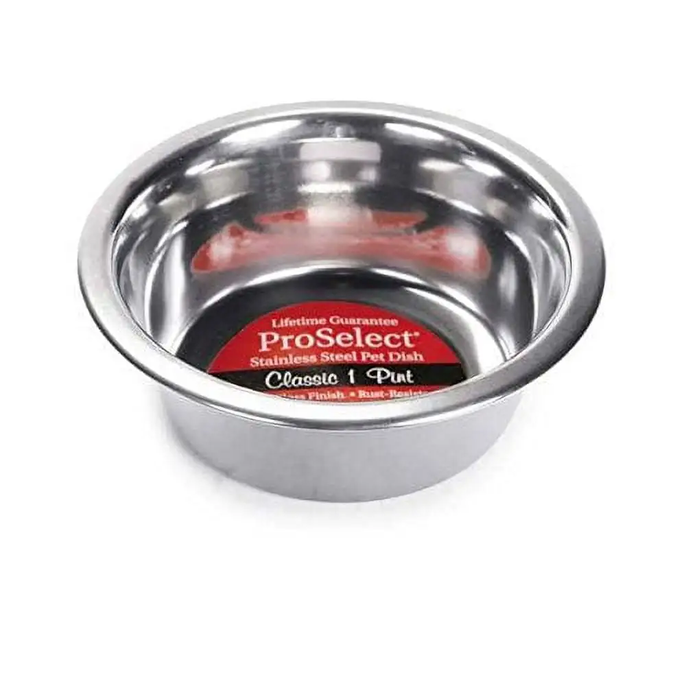 Dog Dish Stainless Steel Dining Bowls For Dogs Gloss Finish Choose From 6 Sizes(1 pint)