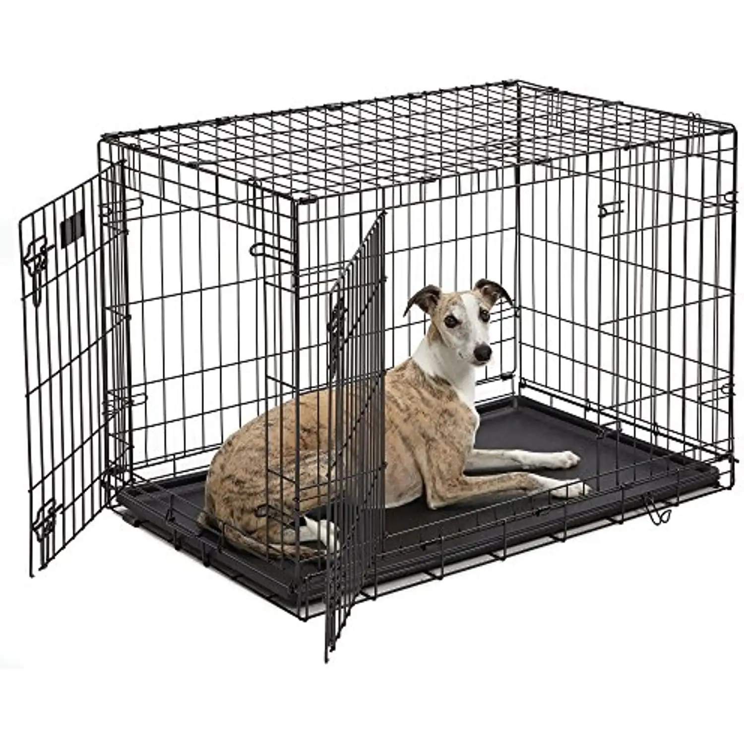 Dog Double Door I-Crate-Color:Black.Size:36x23x25