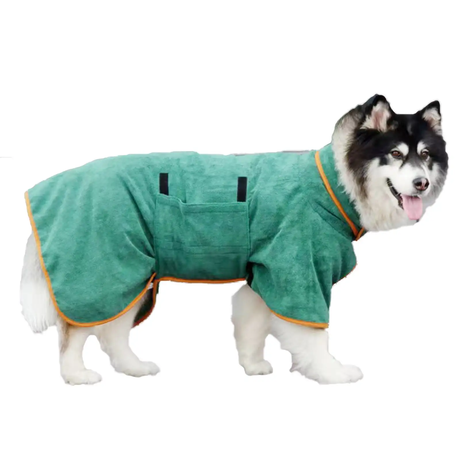 Dog Drying Coat -Dry Fast Dog Bag - Dog Bathrobe Towel - Microfibre Fast Drying Super Absorbent Pet Dog Cat Bath Robe Towel.Soft-Green(XL)