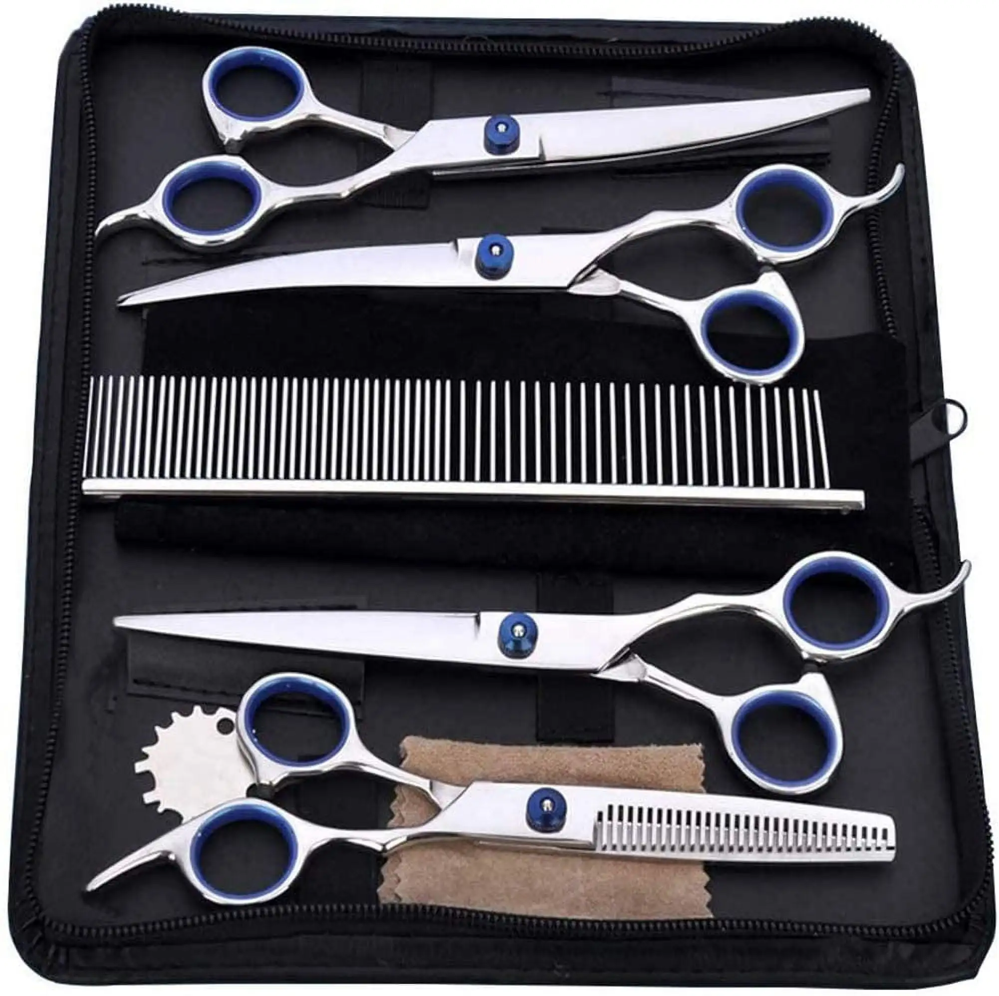 Dog Grooming Scissors. Pet Trimming Scissors Set Professional Grooming Barber Scissors Kit 6 inch Stainless Steel Shears for Grooming and Hair Cutting