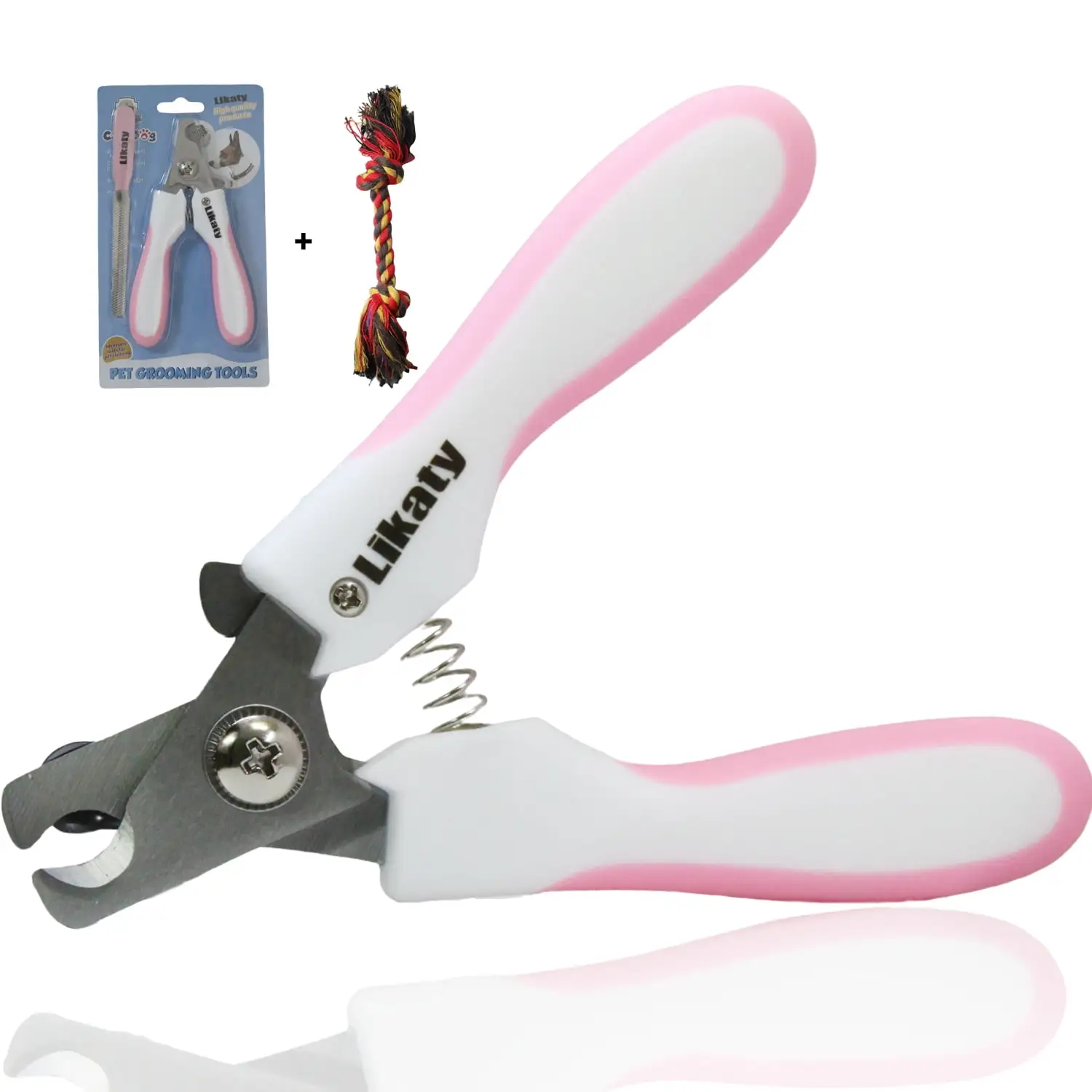 Dog Nail Clippers. Likaty Professional Pet Nail Clipper & Trimmers with Safety Guard and Nail File to Avoid Over Cutting for Small Large Dogs Cats Paw.Small Pink