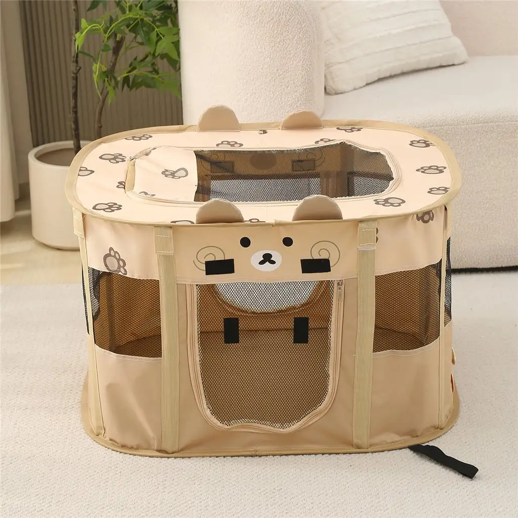 Dog Playpen. Portable Large Cat Pet Playpens for Indoor Outdoor. Foldable Pet Crates Kennel House with Carrying Case. Breathable Visible Exercise Tent Cage for Puppy Cat & Small Animals