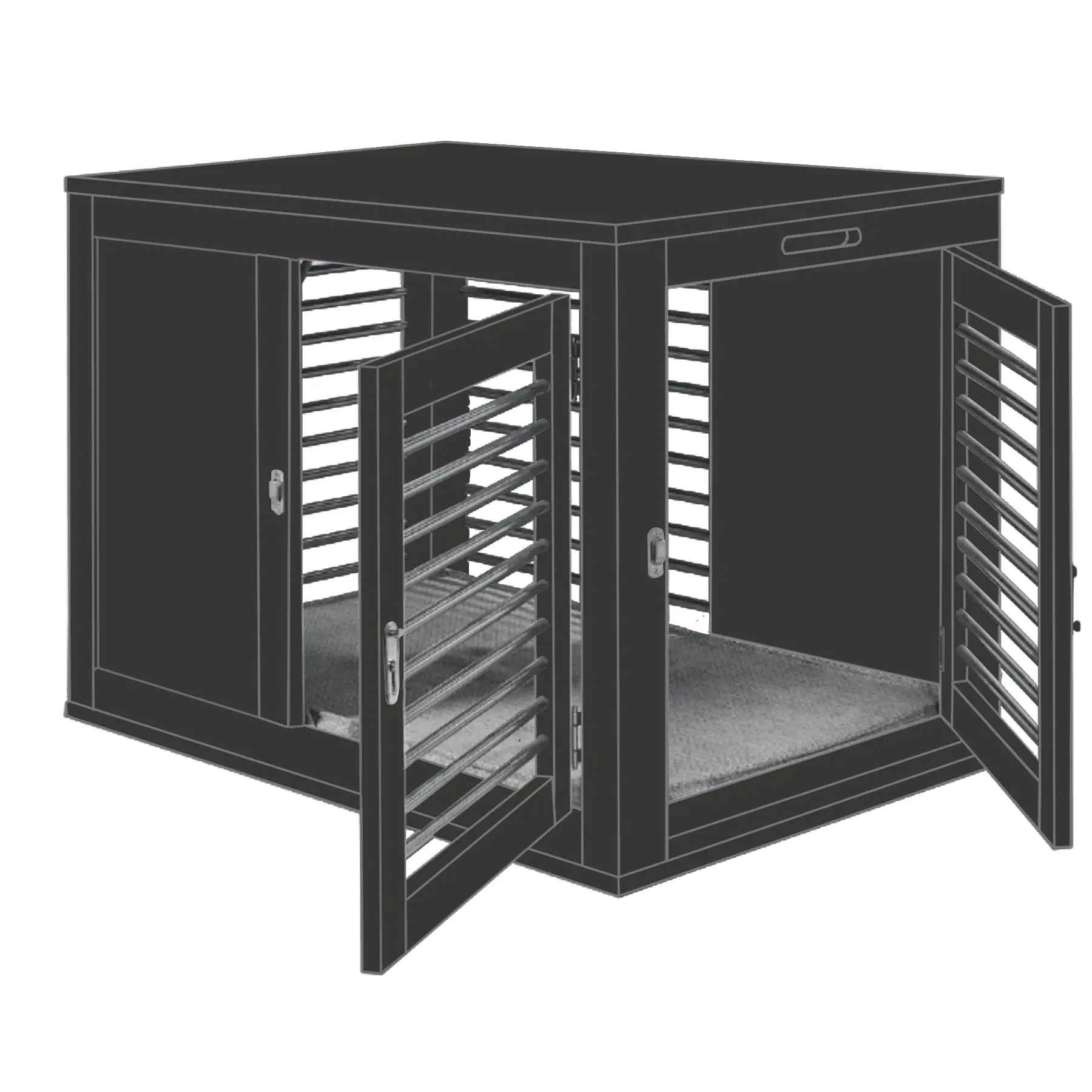 Dog Puppy Crate Kennel House Stylish Pet Cage. Modern Dog House. Dog House. Dog Furniture. Pet Furniture. Matte Midnight Sun Charcoal Black . Medium. 30l x 19w x 22h