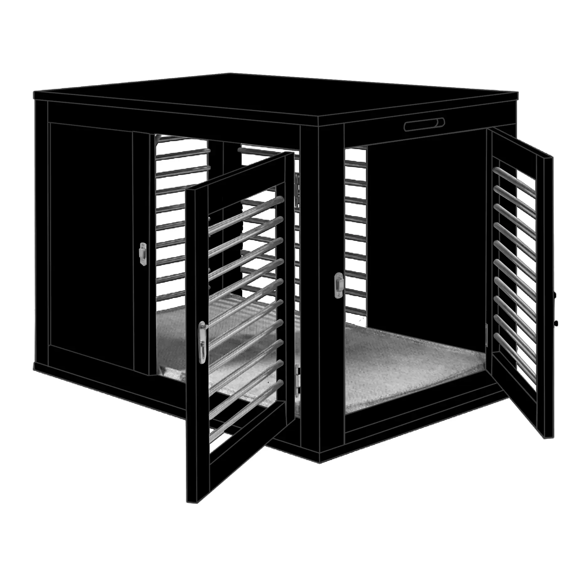 Dog Puppy Crate Kennel House Stylish Pet Cage. Modern Dog House. Dog House. Dog Furniture. Pet Furniture. Matte Solid Black . Medium. 30l x 19w x 22h