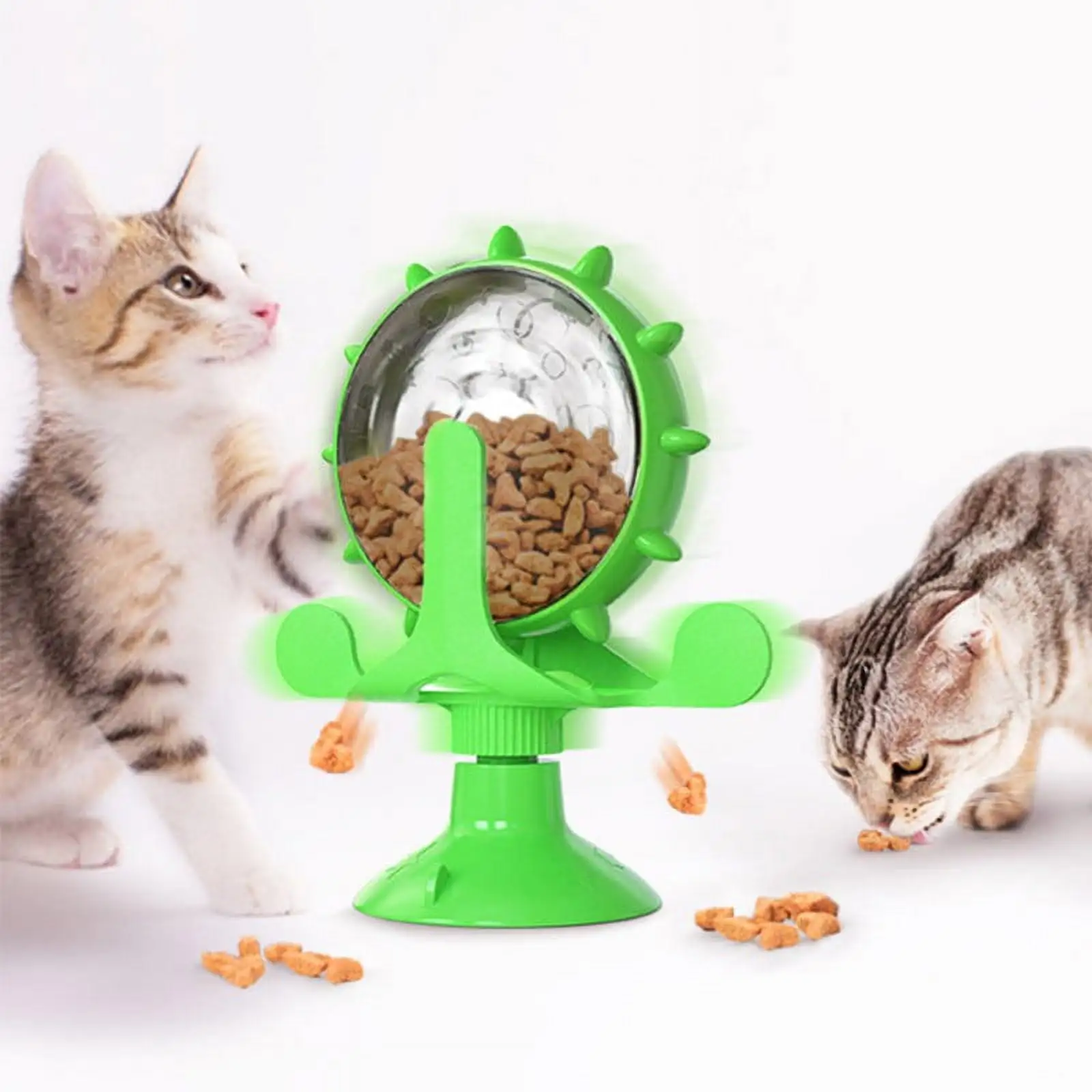 Dog Puzzle Toys.Cat Slow Feeder Windmill Treat Dispensing Dog Toys Powerful Suction Cup Dog Treat Toy Cat Puzzle Feeder Interactive Dog Toys Cat Toys