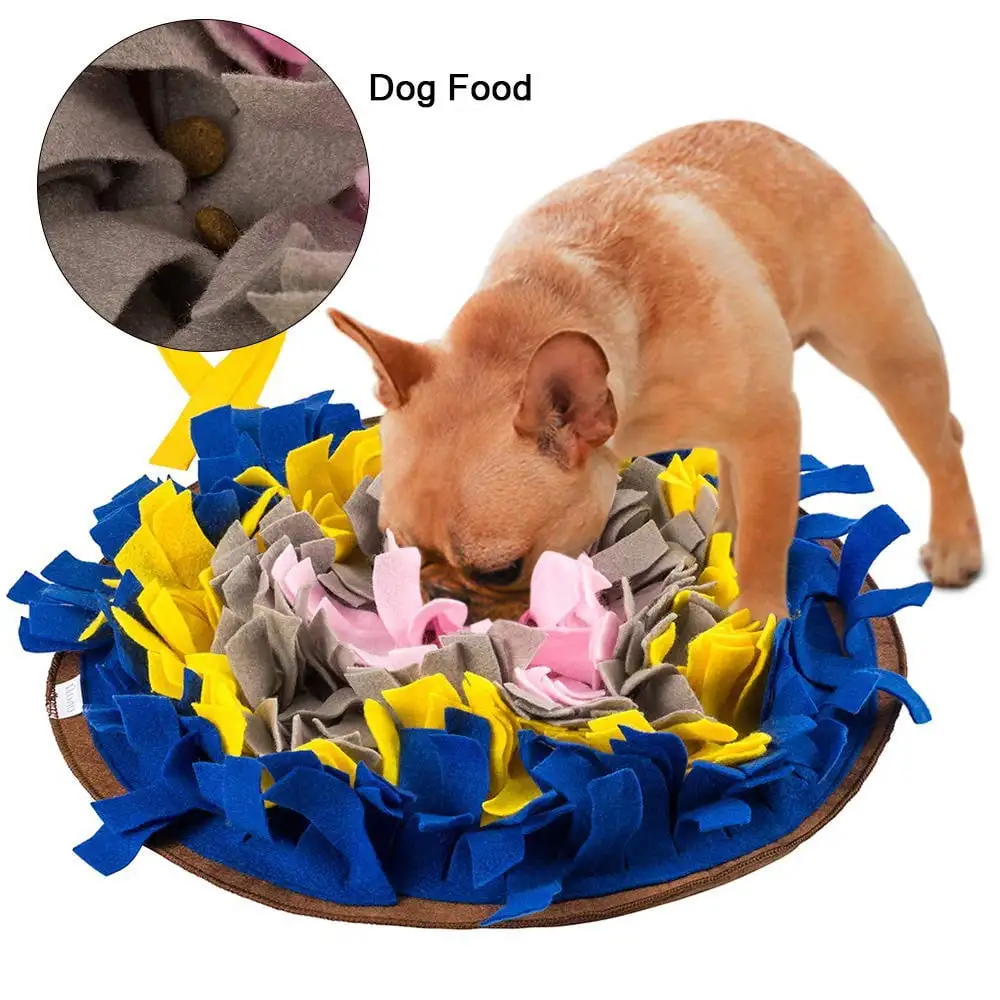 Dog Snuffle Mat Pet Puzzle Toy Sniffing Training Pad Activity Blanket Feeding Mat for Dog Release StressBlue