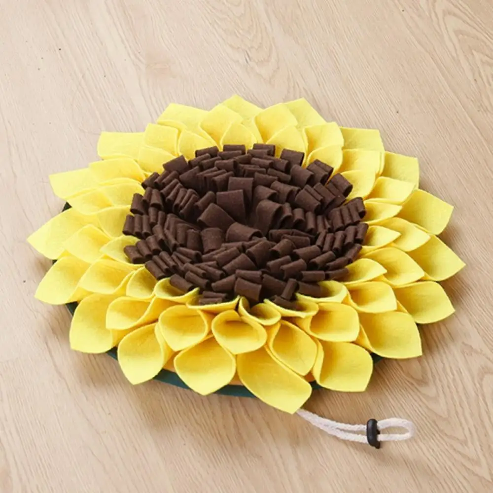 Dog Snuffle Mat Sunflower Sniffing Mat Pad Pets Dog Feeder Mat Pet Slow Feeding Mat Dog Sniffing Training Pad Get Natural Foraging Skills Mat Pet Anti-choking Food Blanket