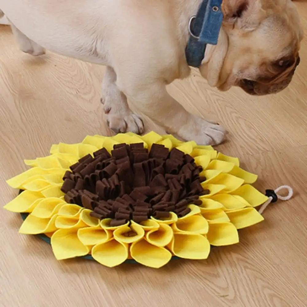 Dog Snuffle Mat Sunflower Sniffing Mat Pad Pets Dog Feeder Mat Pet Slow Feeding Mat Dog Sniffing Training Pad Get Natural Foraging Skills Mat Pet Anti-choking Food Blanket