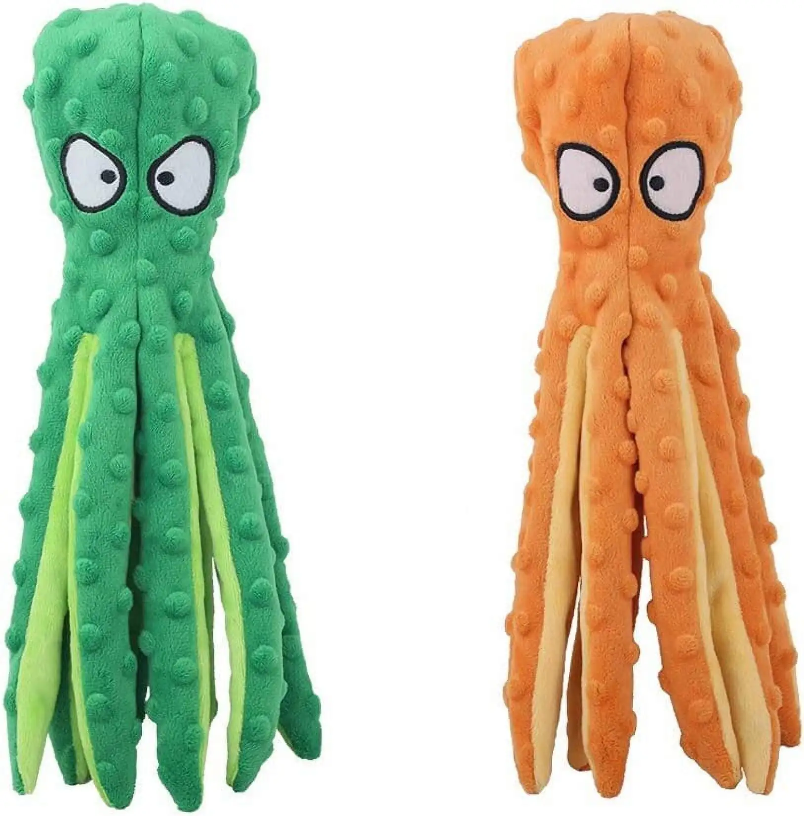 Dog Squeaky Toys Octopus - No Stuffing Crinkle Plush Dog Toys for Puppy Teething.Medium and Large Dogs Training and Reduce Boredom.2 Pack