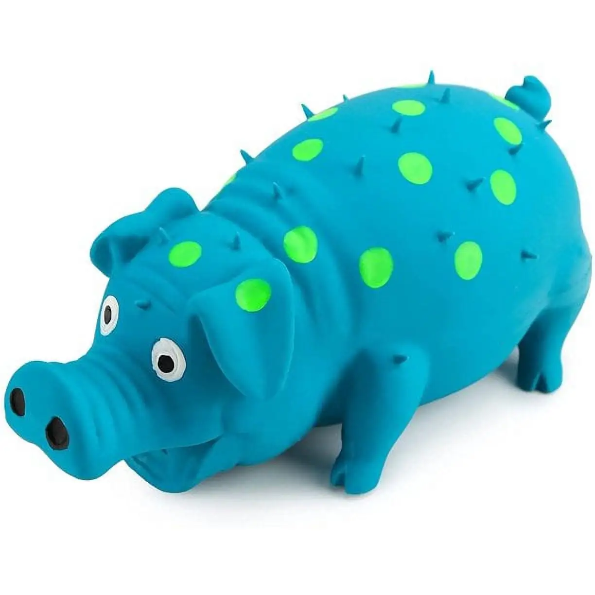 Dog Squeeze Toy.Squeaky Pig Dog Toys. Blue Latex Grunting Pig Dog Toy Anxiety Relief for Dog Puppy Chew Toys