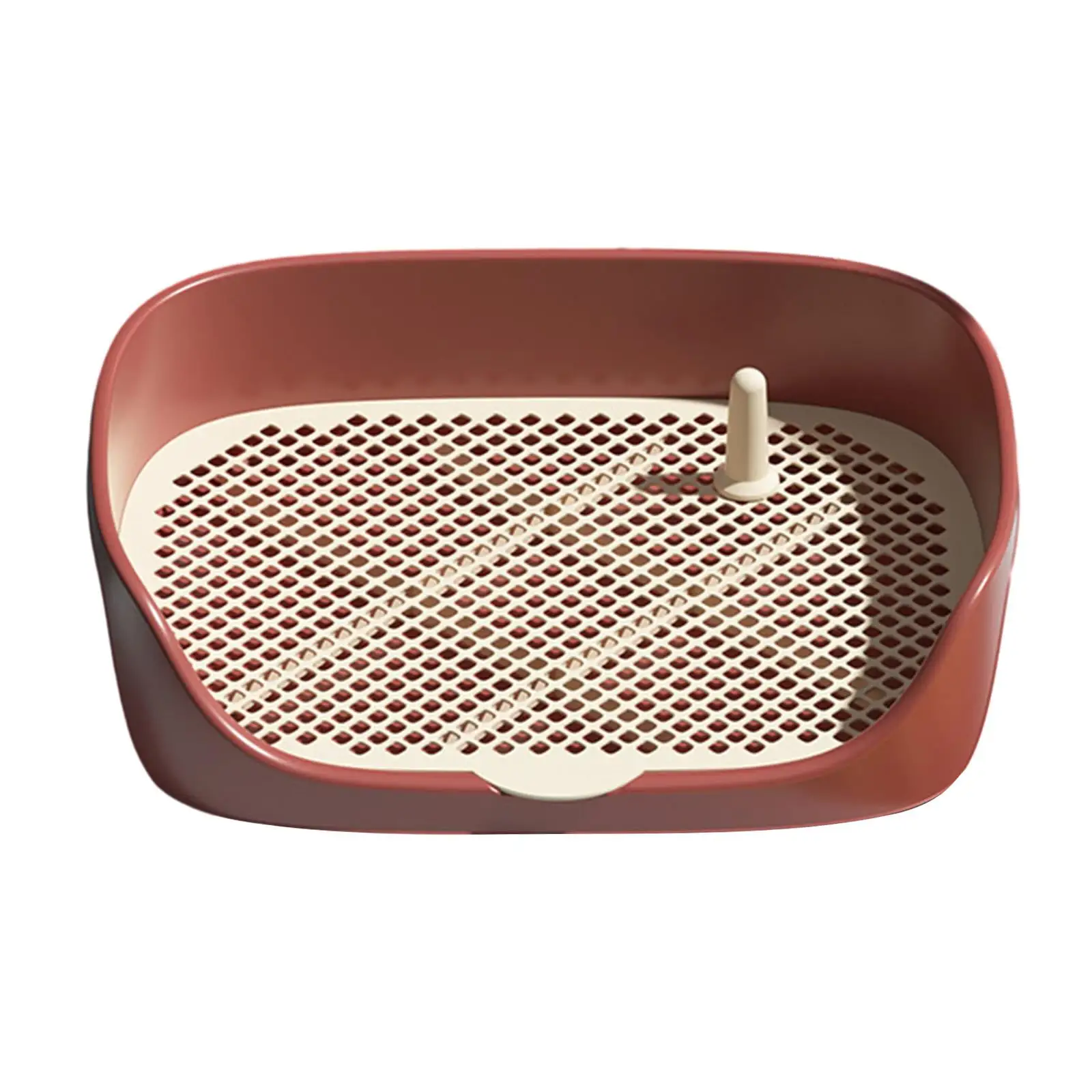 Dog Toilet Dog Potty Pan for Cat Indoor Puppy Training Potty Tray Red S