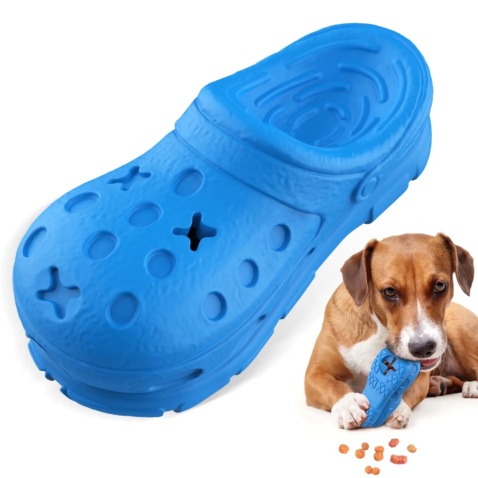 Dog Toys for Aggressive Chewers. Indestructible Dog Toys for Large Dogs. Durable Tough Dog Toys Natural Rubber Interactive Dog Chew Toy with Bleef Flavor for Small/Medium/Large Dogs (Blue)