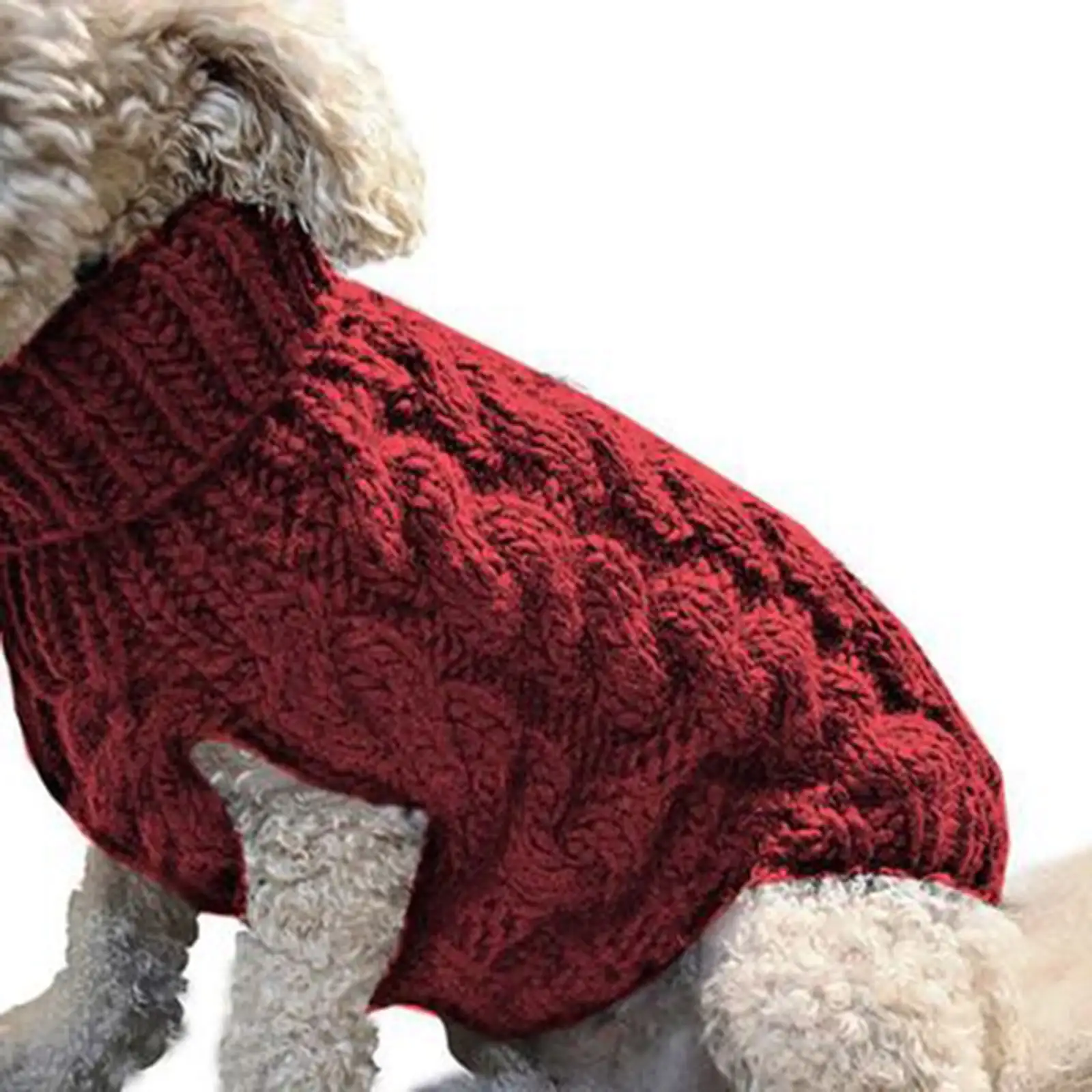 Dog Warm Clothes Clearance Dog Knitted Sweaters - Turtleneck - Classic Cable Knit Dog Jumper Coat Warm Sweartershirts Outfits for Dogs Cats In Autumn Winter Dog Sweaters for Medium Dogs