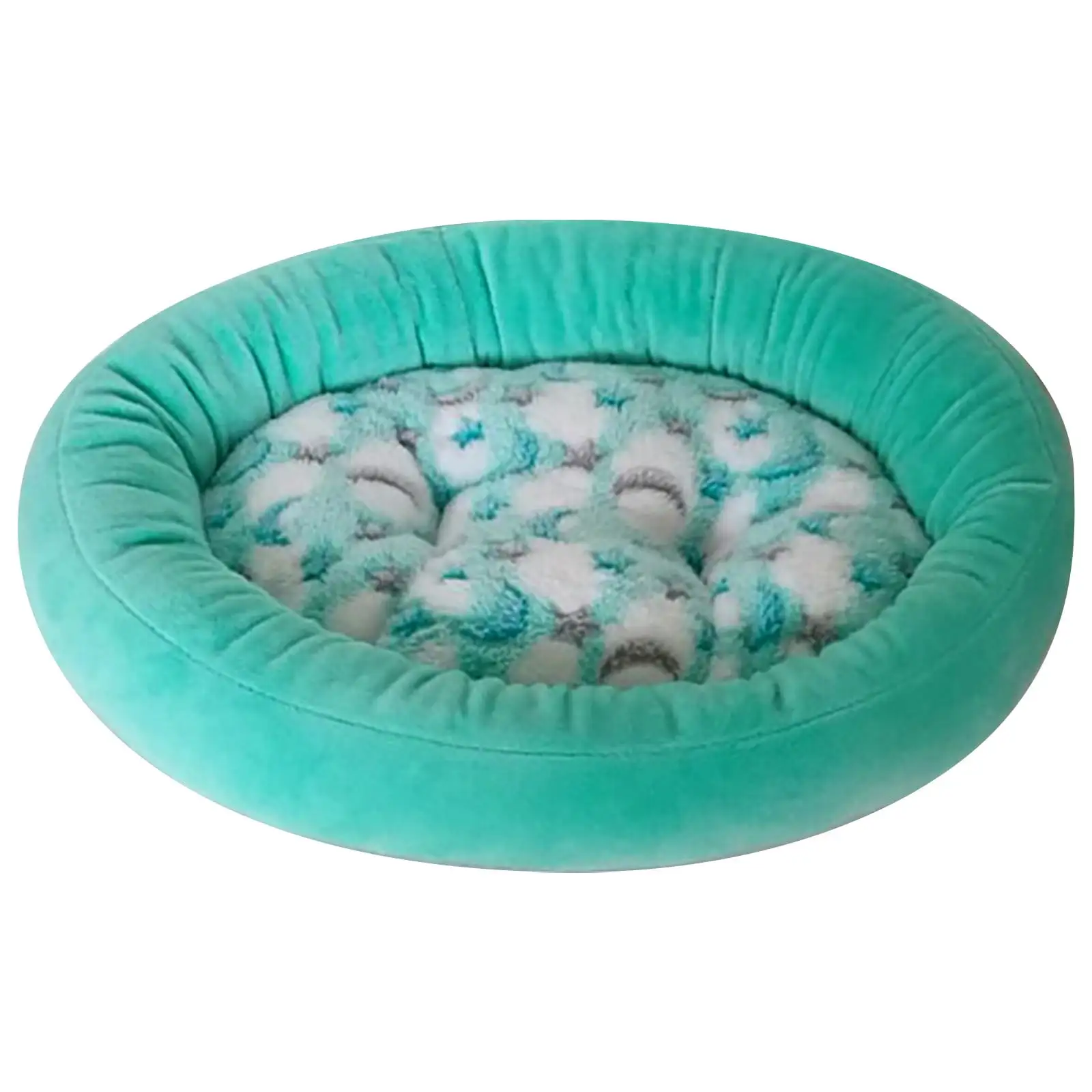 Dog Warm Pet Kennel Pet Mat Non Slip Bottom Pet Winter Warm Mat Cat Kennel Dog Kennel Pet Kennel Padded Thickened Round Flower Cat Kennel Dog Kennel