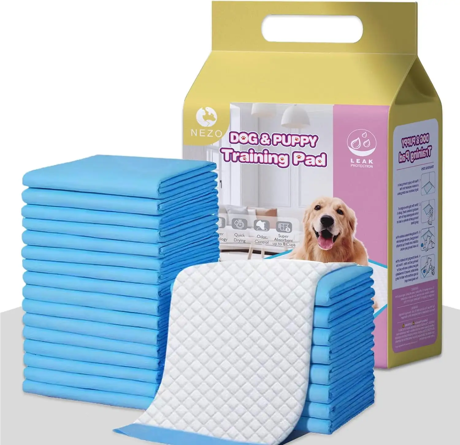 Dog and Puppy Premium Training Pads. X-Large 30x36 inches 180 Count Dog Pee Potty Training Pads with 6 Layer Leak-Proof and Super Absorbent