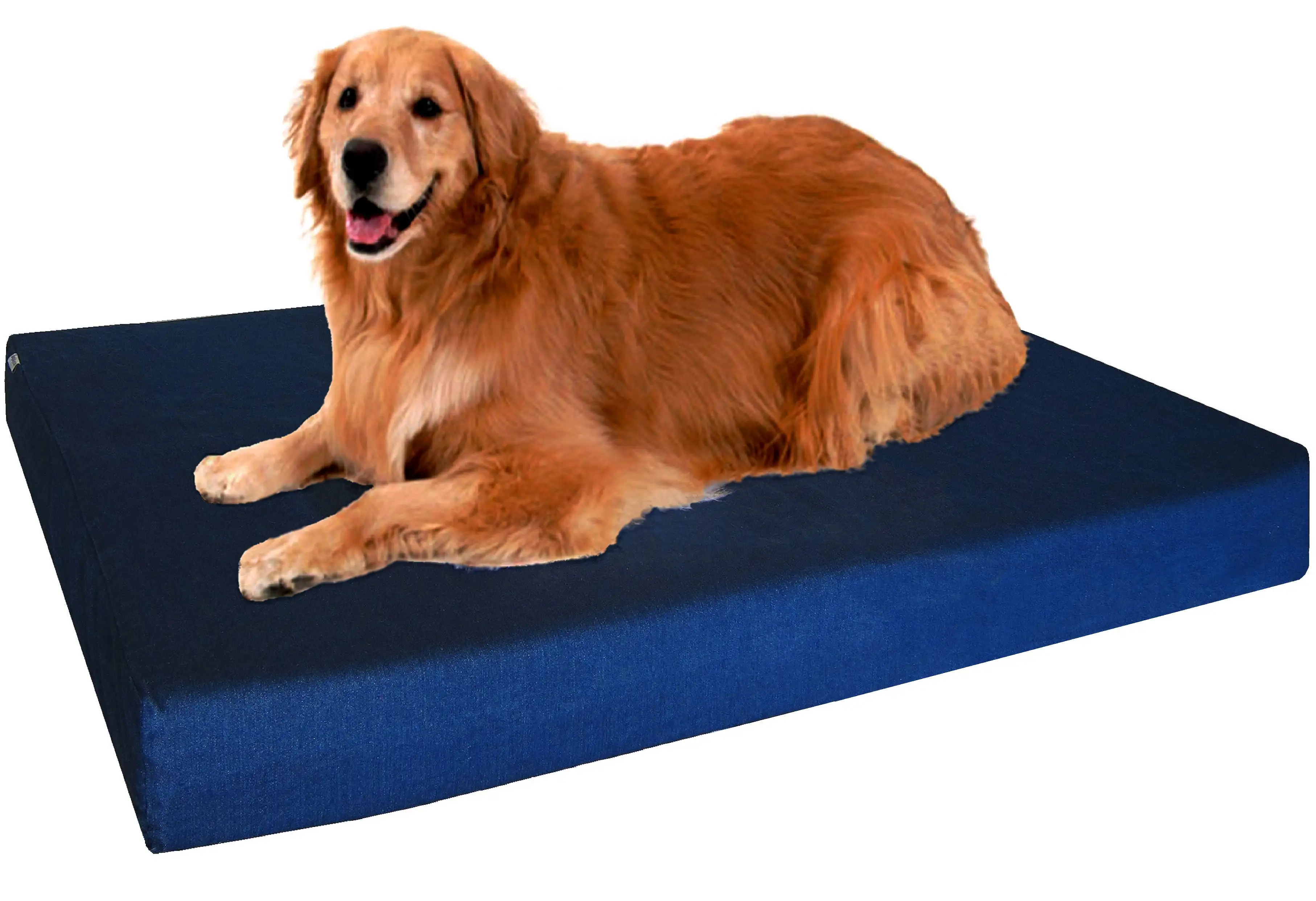 Dogbed4less Dog Bed for Medium to Large Pets. Denim Blue. Washable Cover. Orthopedic. 47X29X4