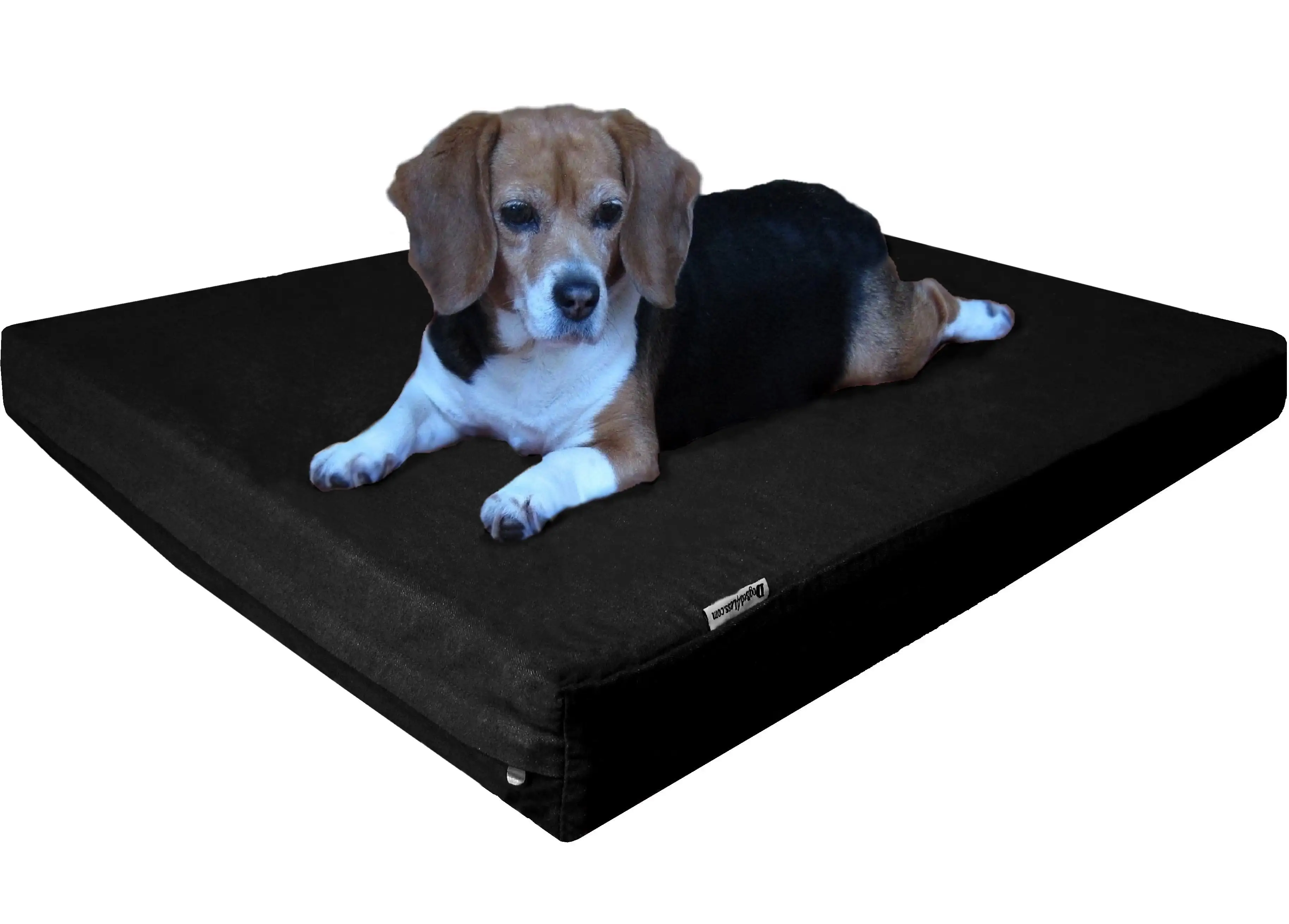 Dogbed4less Small Orthopedic Memory Foam Dog Bed with Black Durable Washable Waterproof Cover 35x20x4