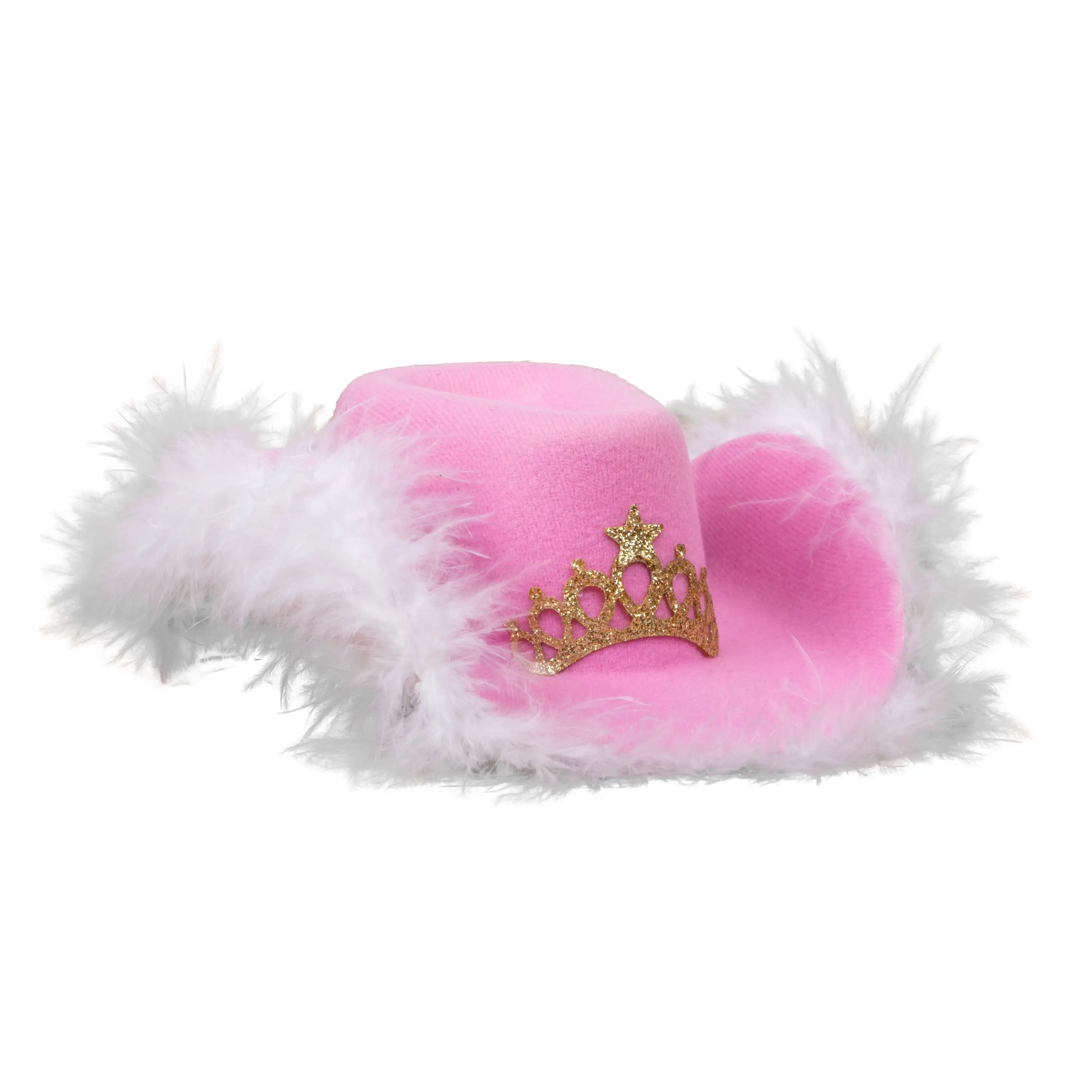 Doggy Parton Dog Clothes. Cowgirl Dog Hat with Tiara. Pink. XS/S