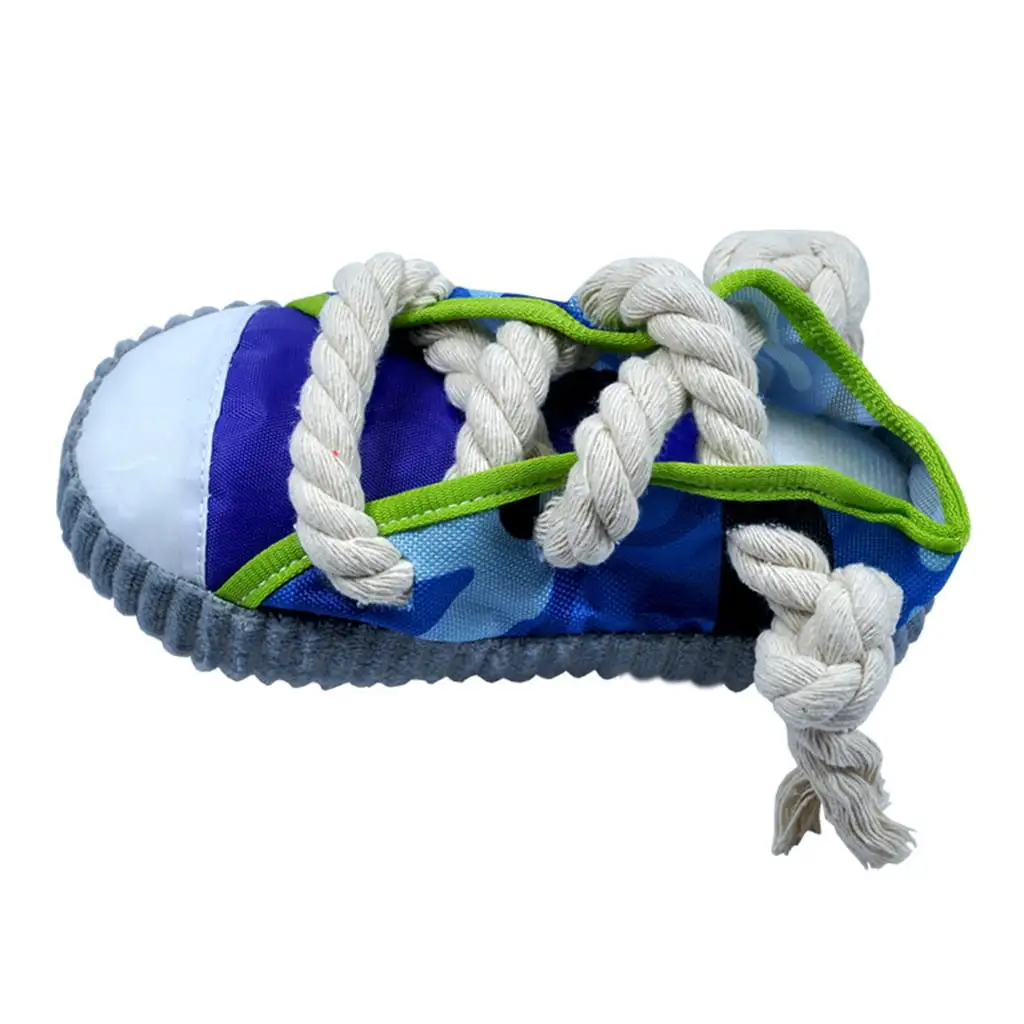 Dogs Chew Toy Shoe for Aggressive Chewer Pet Plush Shoe Toy Puppy Soft Teething Rope Toy Lovely Squeaky Toy Pet Supplies