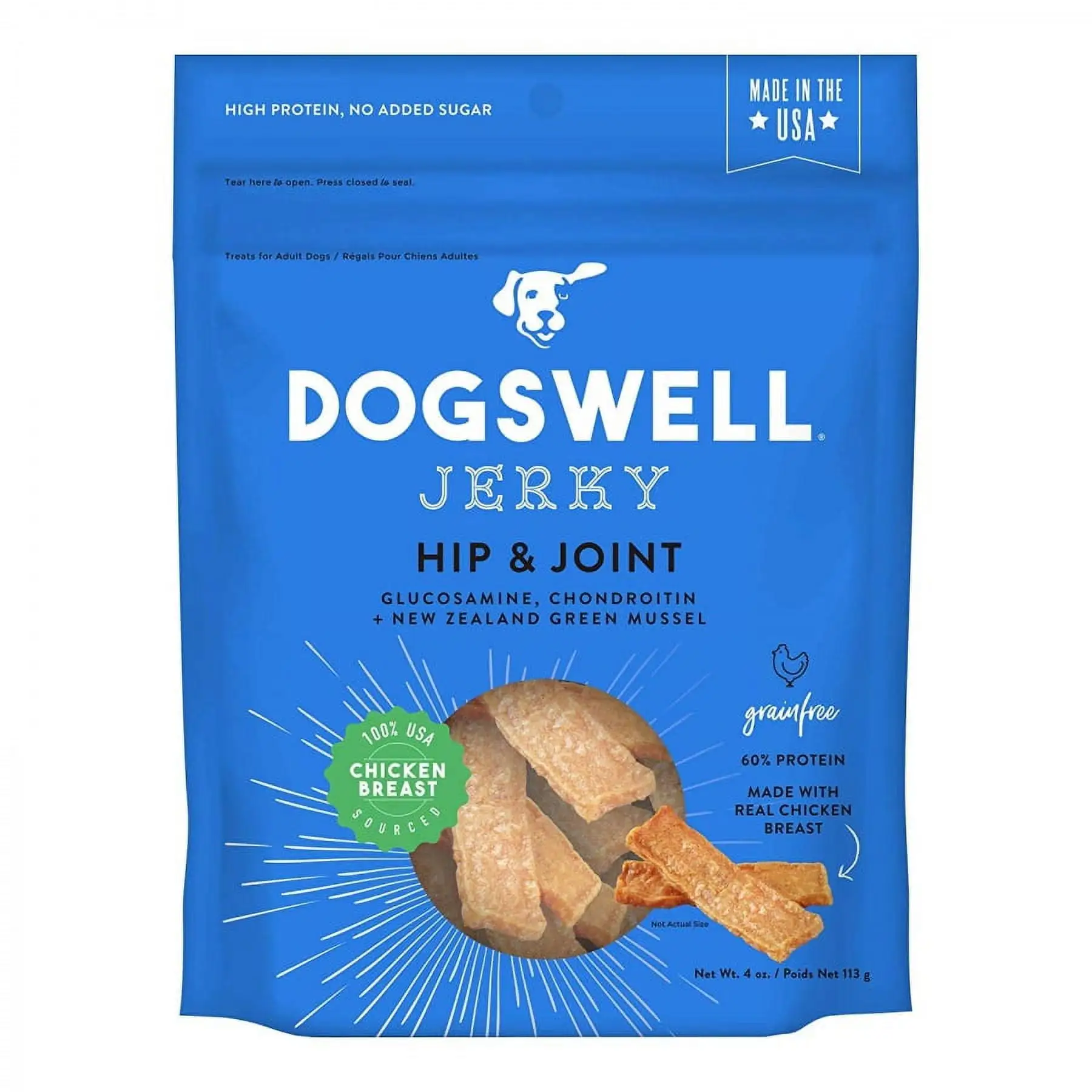 Dogswell Jerky Hip & Joint Dog Treats - Chicken 4 oz