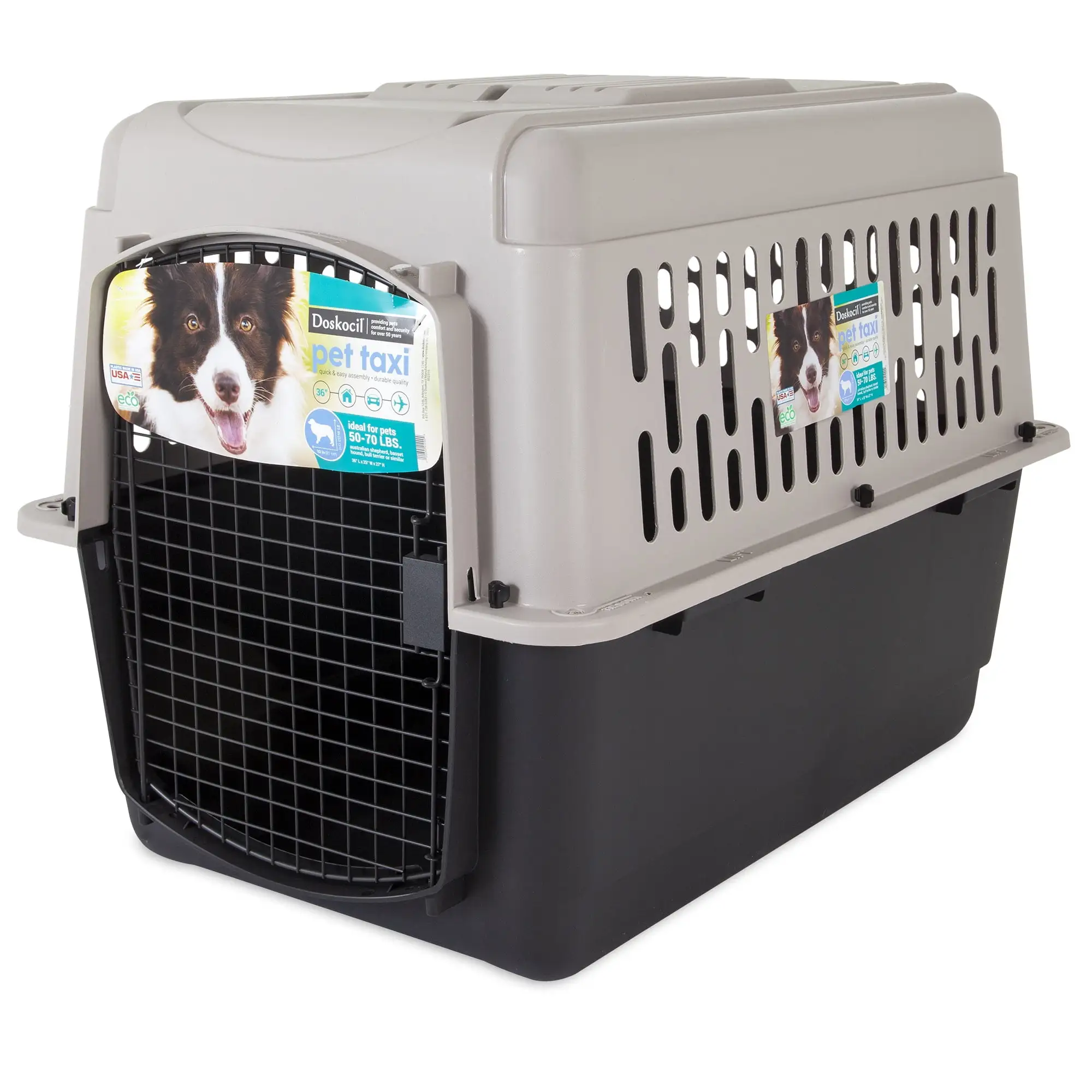 Doskocil Pet Taxi Dog Kennel. 36 inch Length. Intended for pets 30 to 70 pounds.