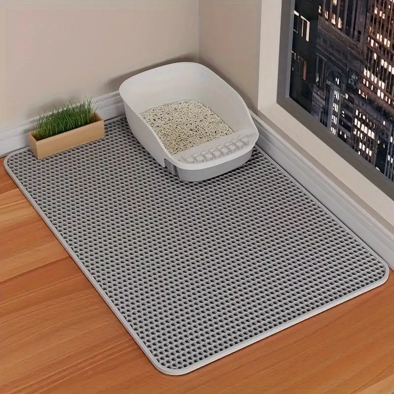 Double Layer Cat Litter Trapping Mat. Non-slip Waterproof Cat Cleaning Mat For Pet Toilet Kennel Litter Box