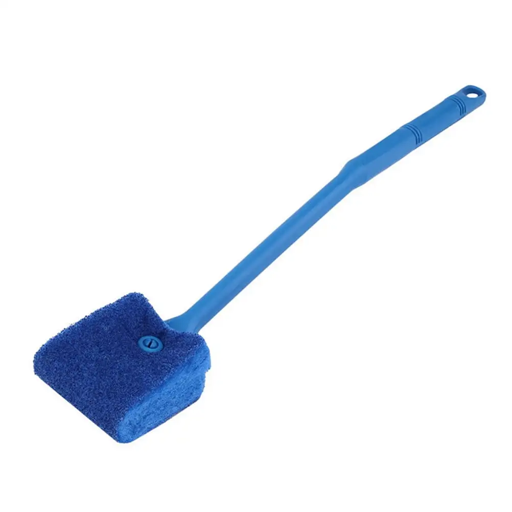 Double Sided Sponge Cleaning Brush Scrubber Aquarium Fish Tank Cleaning Brush (Blue)