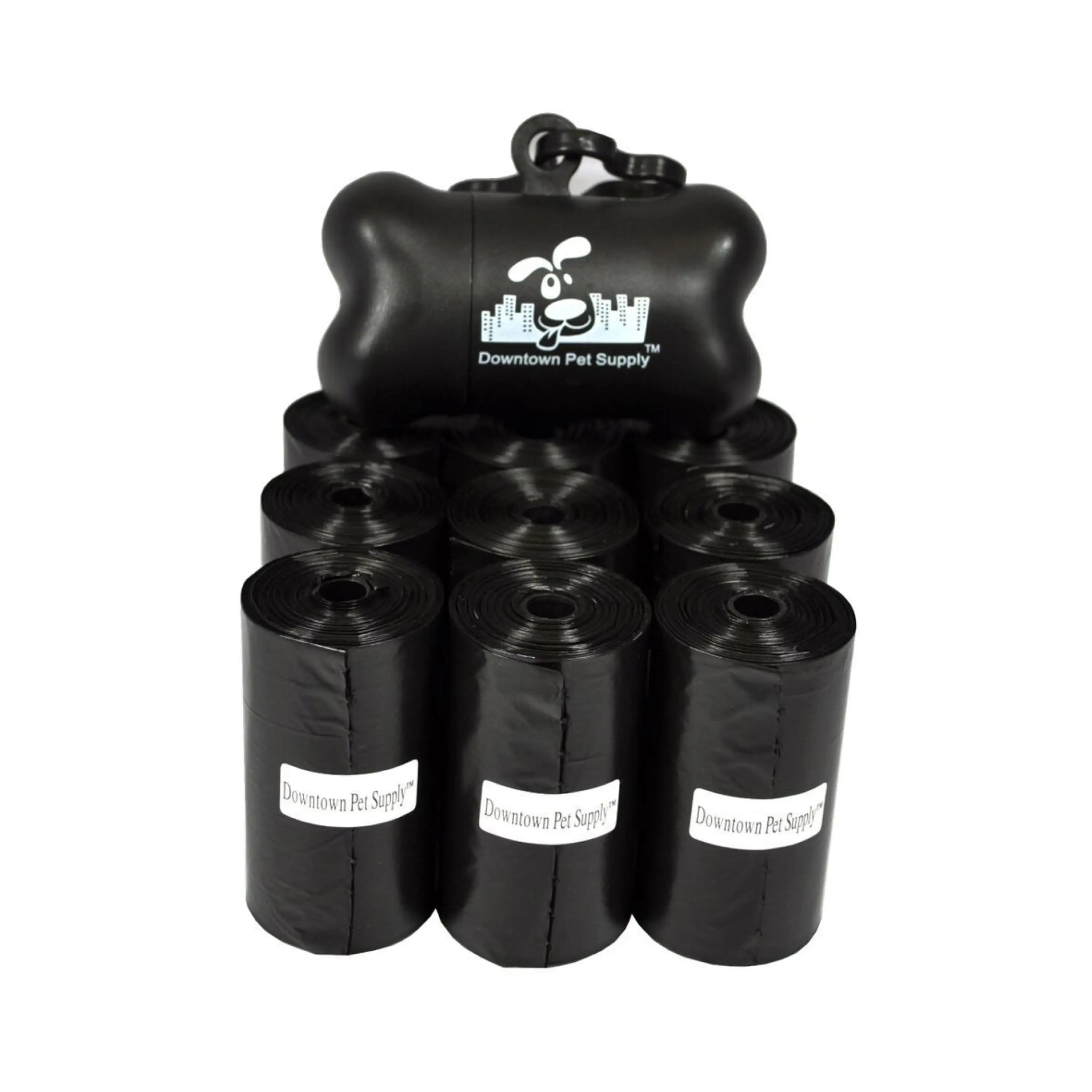 Downtown Pet Supply Dog Poop Bags with Free Poop Bag Holder. Black. 220 Ct