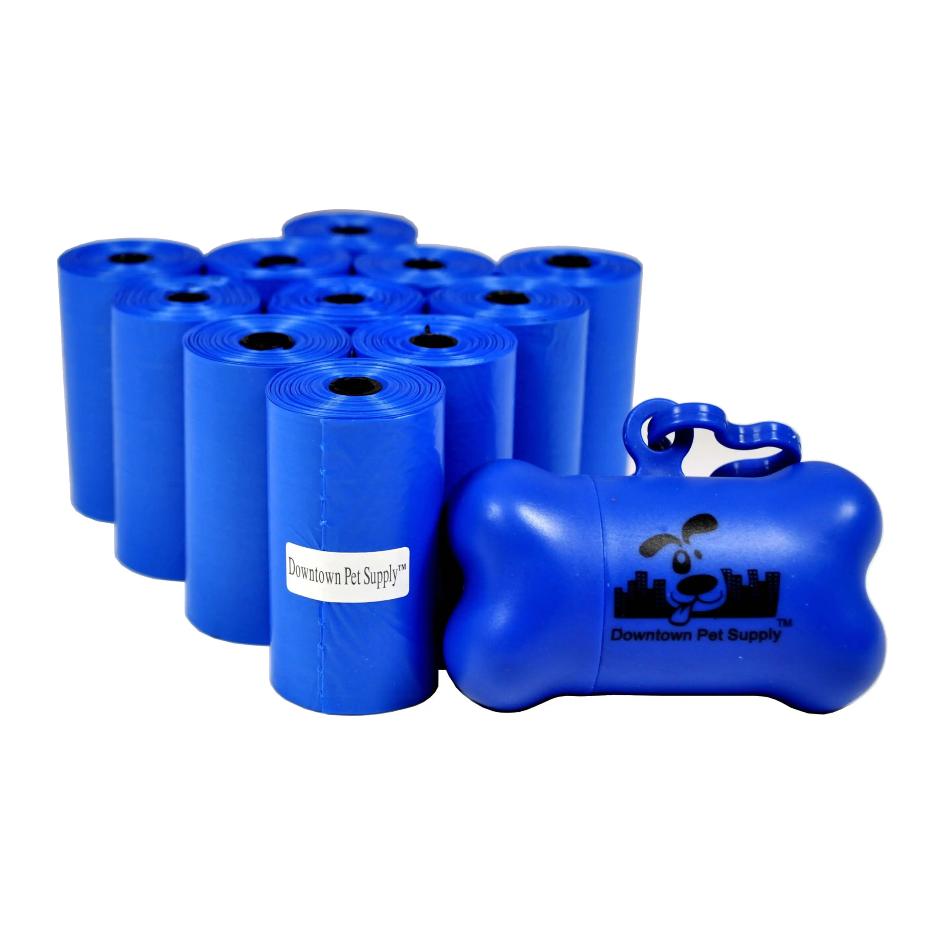 Downtown Pet Supply Dog Poop Bags with Free Poop Bag Holder. Blue. 220 Ct