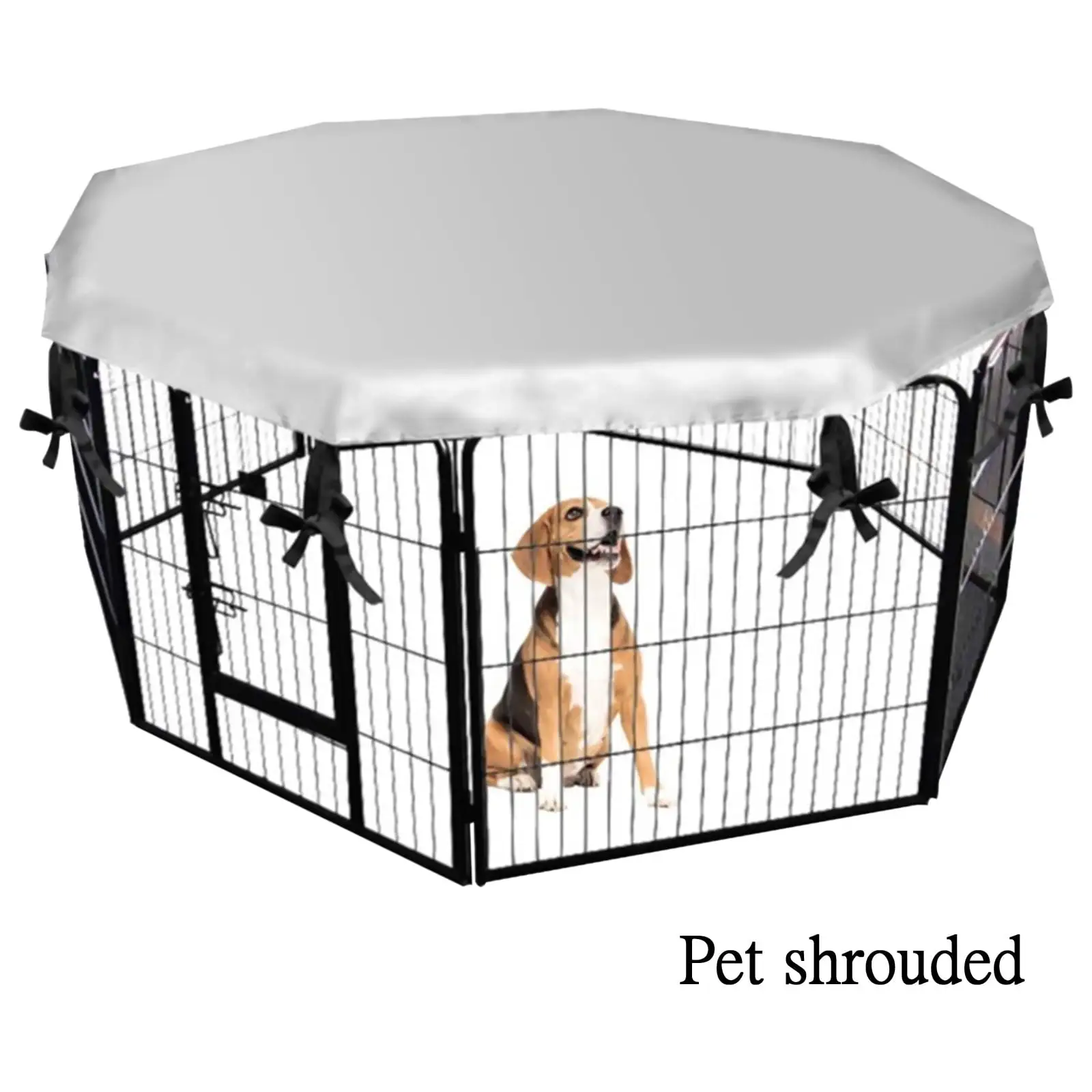 Dpityserensio Pet Playpen Cover Fits 24In Dog Playpen Kennel with 8 Panels Sun/Rain Proof Kennel Cover Outdoor Indoor(Without Playpen)