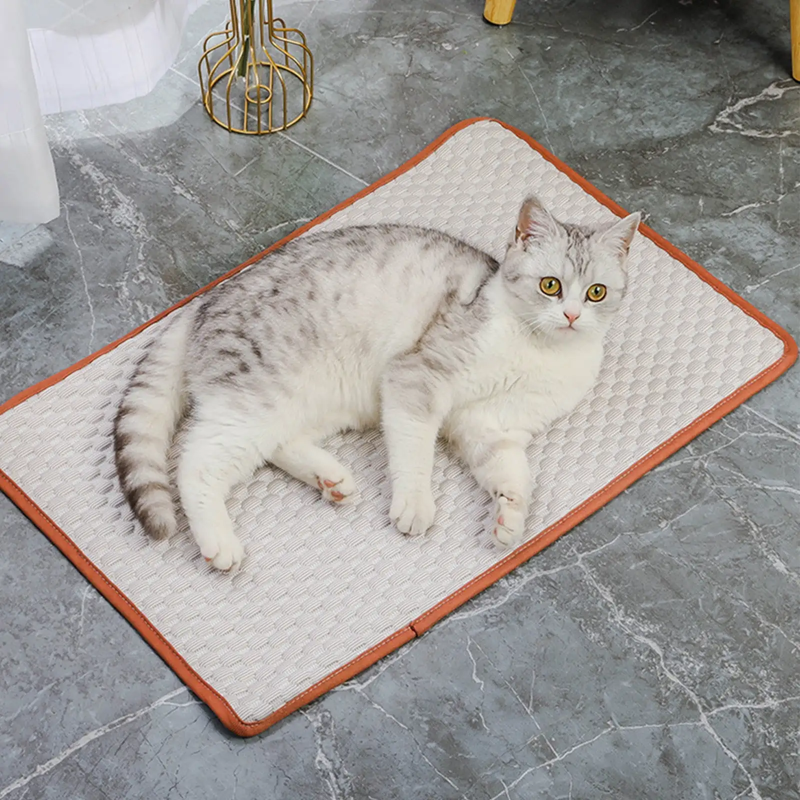 Dpityserensio Summer Pet Ice Pad Ice Silk Mat Pad Summer Cooling Cooling Kennel Litter Ice Bean Pet Pad