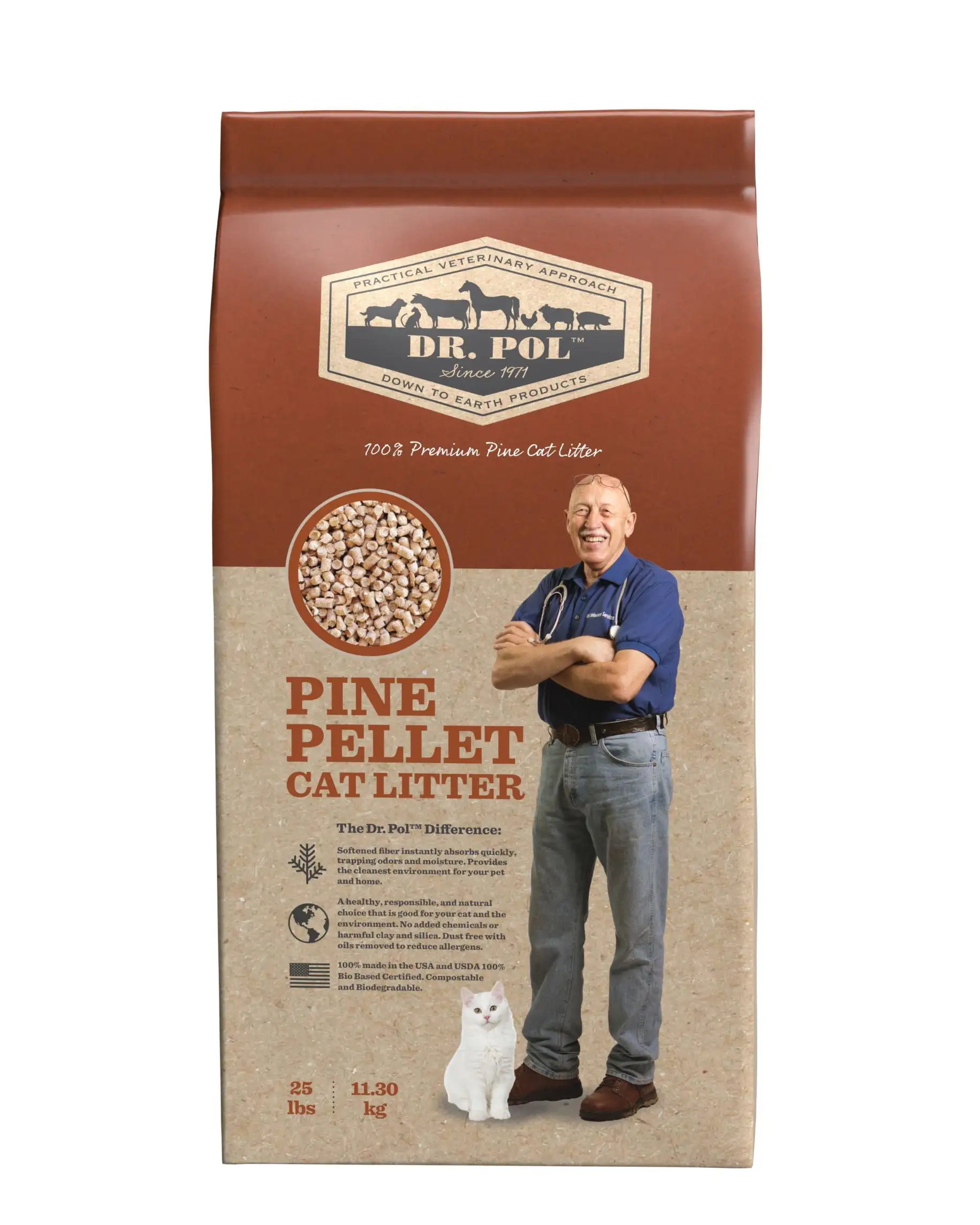 Dr. Pol Pine Pellet Cat Litter - 25lb Bag