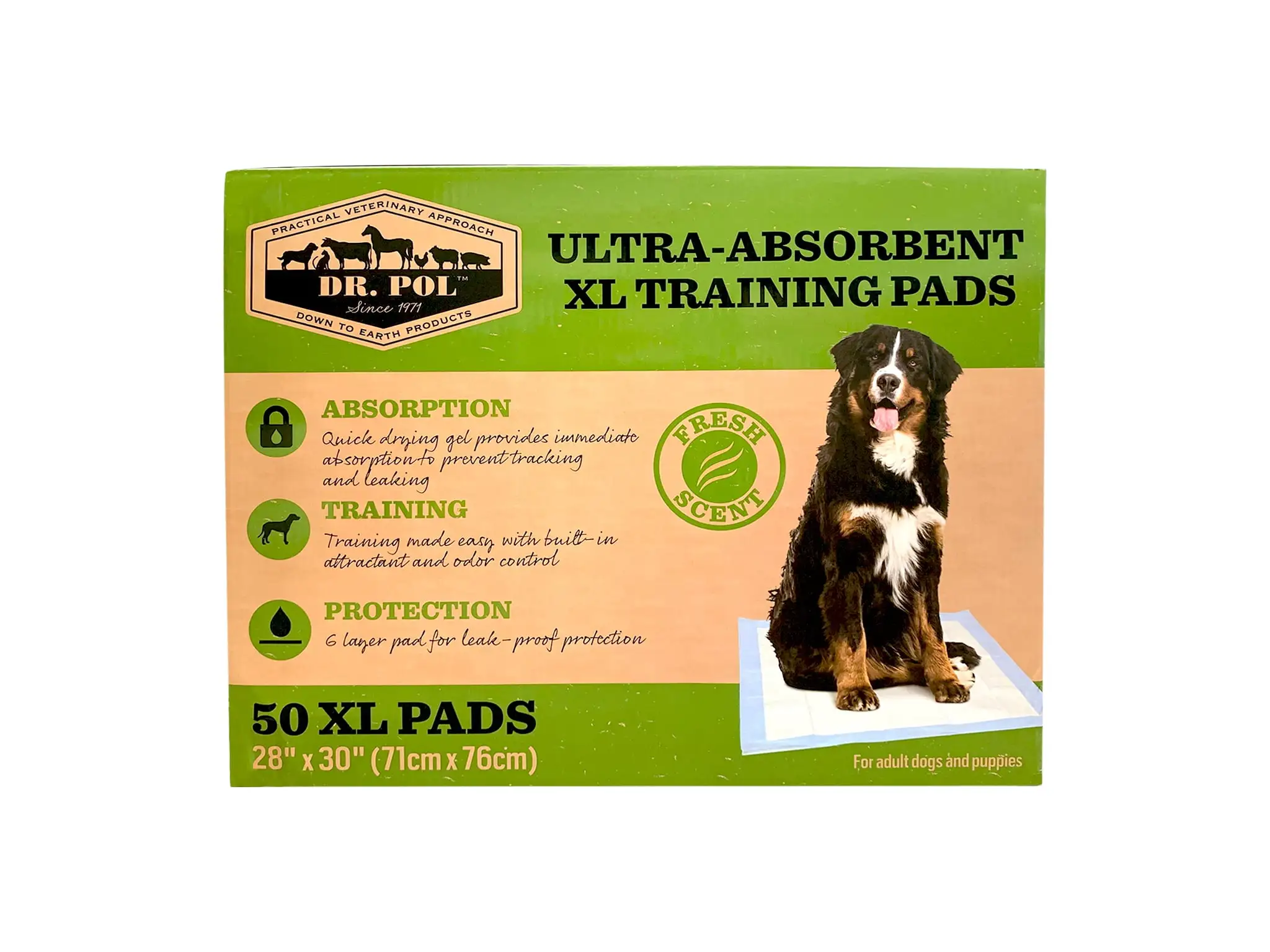 Dr. Pol Ultra-Absorbent X-Large Fresh Scent Training Pads - 50 Count - 30x28