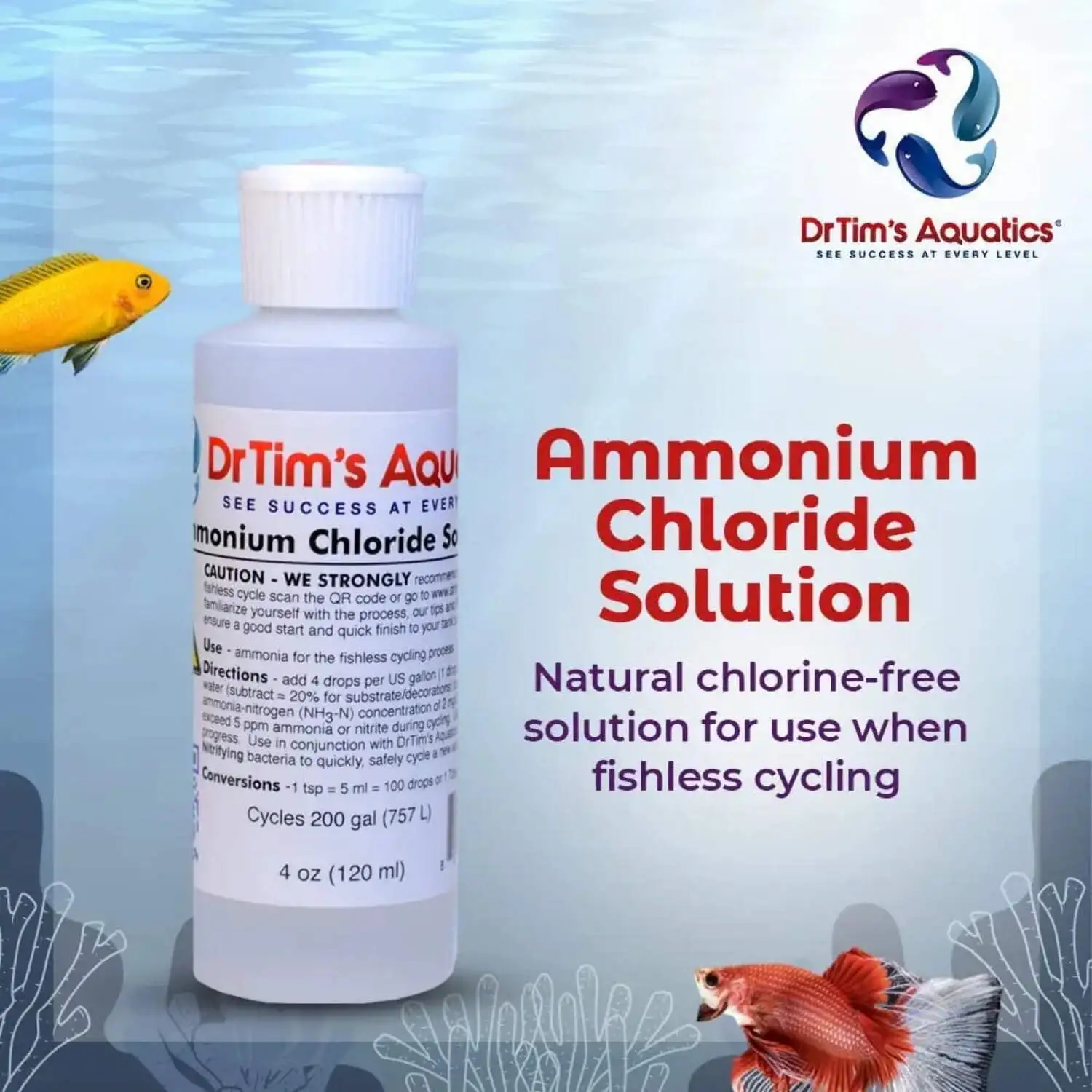 DrTim's Aquatics Ammonium Chloride Aquarium Treatment 4 oz.