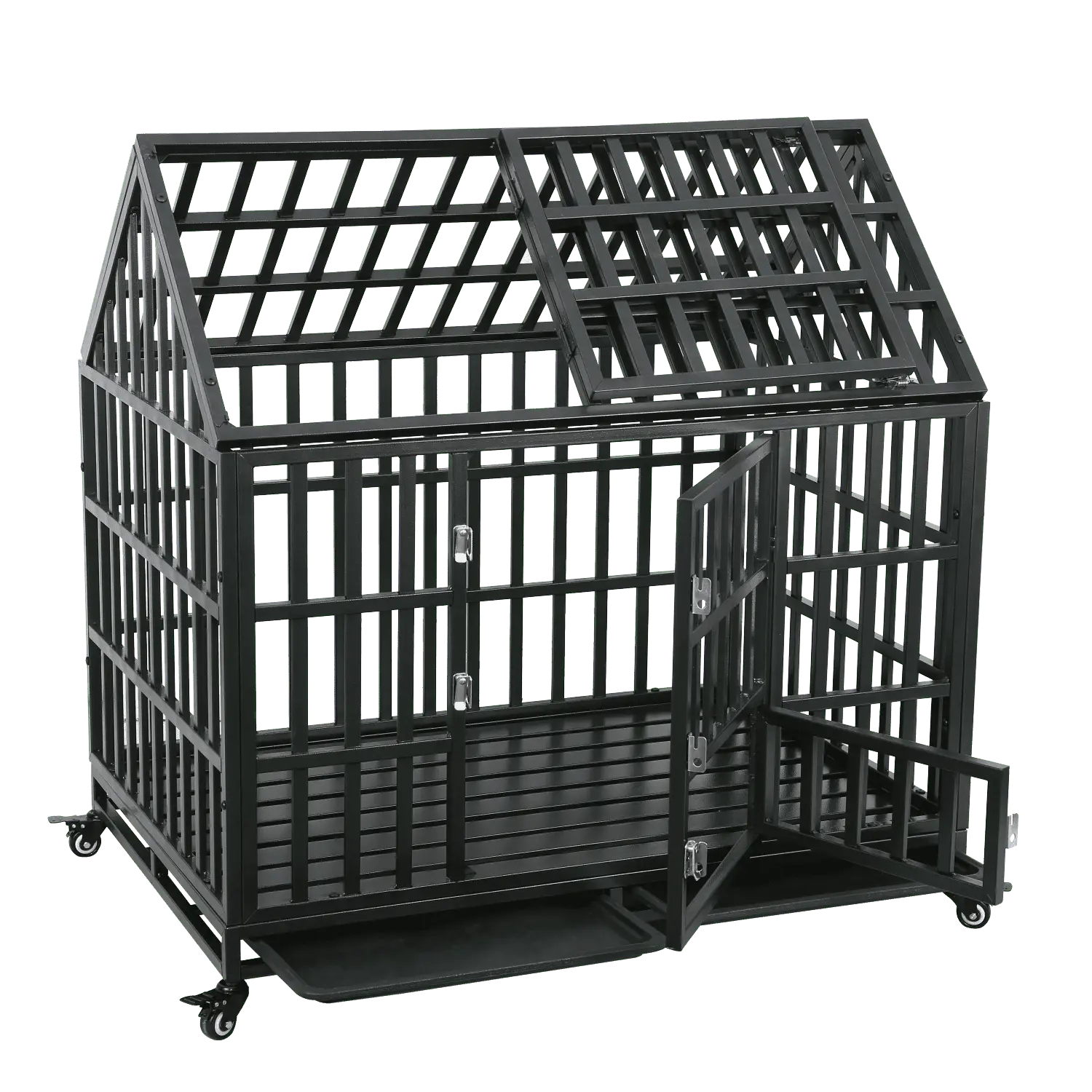 DremFaryoyo Heavy Duty Dog Cage pet Crate with Roof