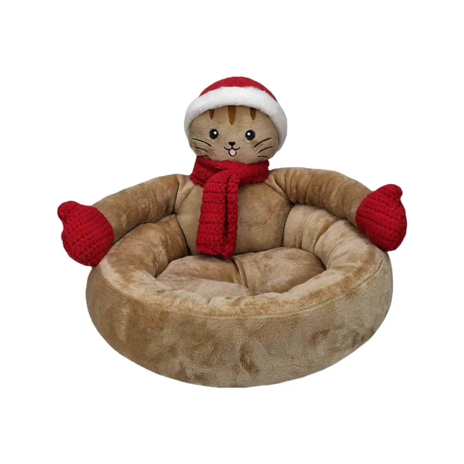 Duklien Pet Beds Dog Kennel to Keep Warm in Winter Three Cartoon Cat Kennel Christmas Creative Pet Kennel for Small And Medium Sized DogsDiameter:40Cm/Cm A A