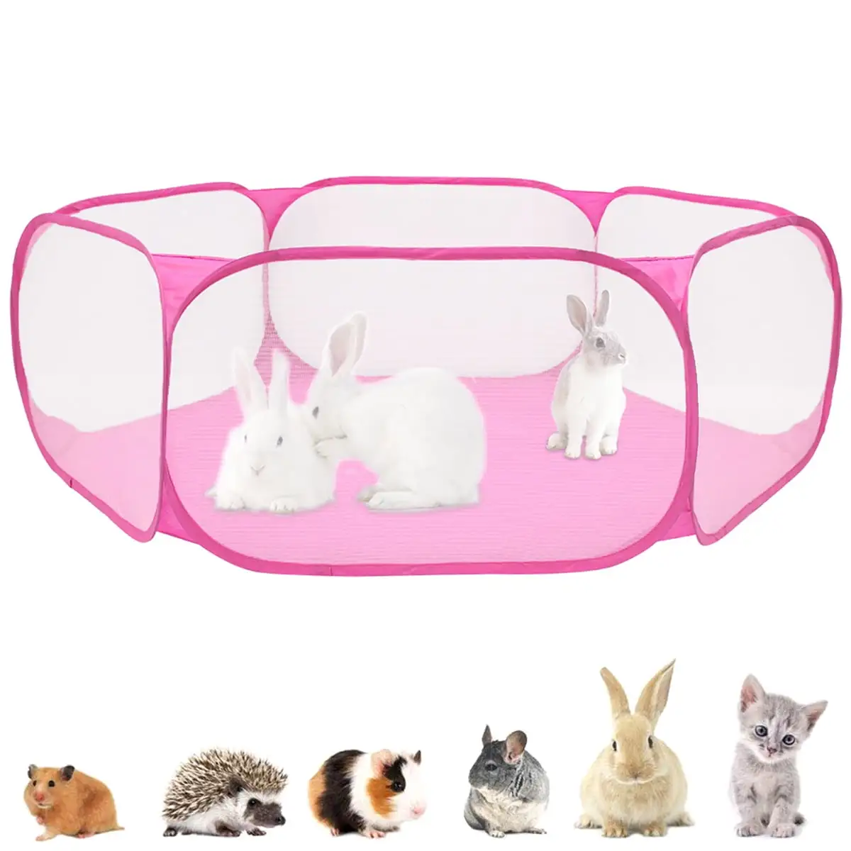 Dznils Pet Playpen Portable Open Indoor Outdoor Small Animals Cage Tent Fence for Hamster Chinchillas and Guinea Pigs