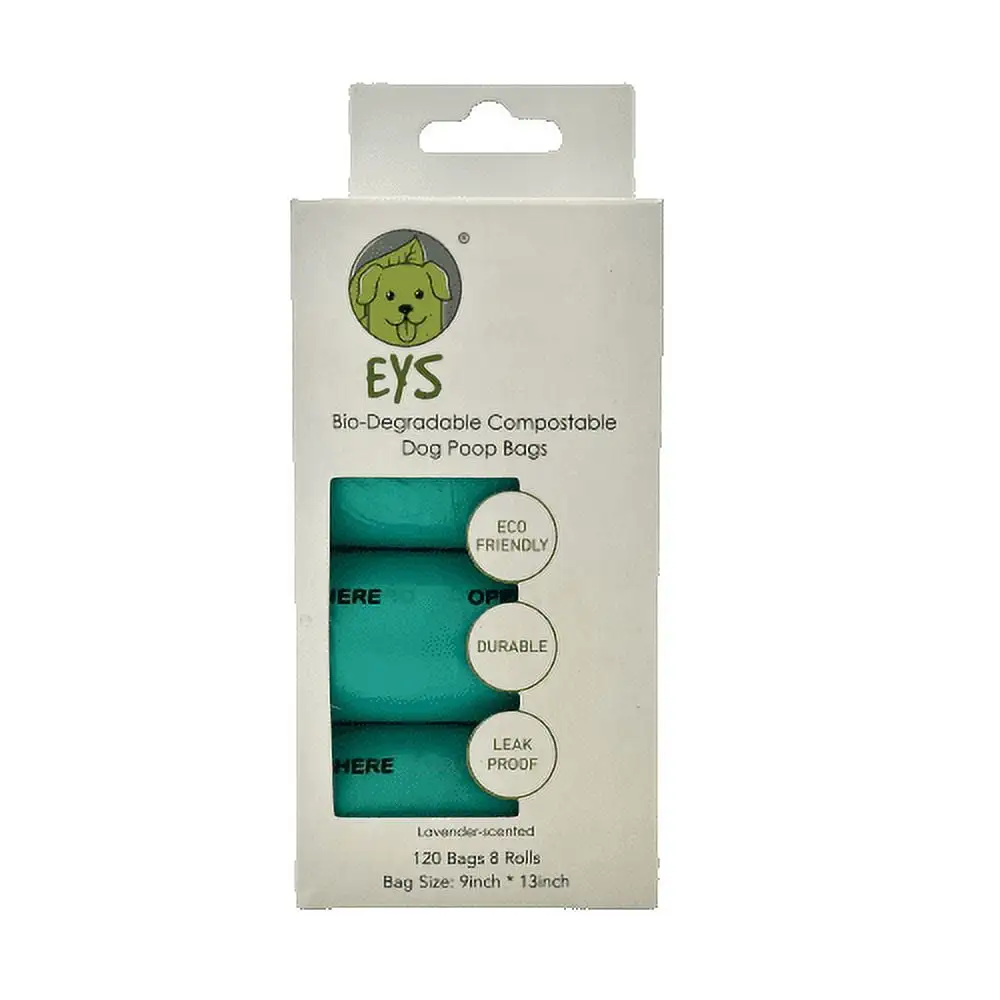 E Y S Eco-Friendly Dog Poop Bags. Lavender-Scented (120 Bags)